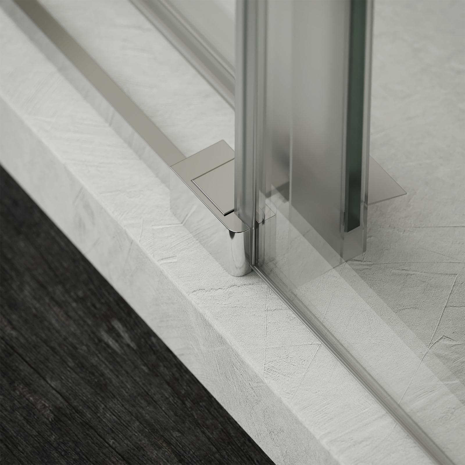 Box doccia 140X80 cm scorrevole dx con vetro anticalcare trasparente e profilo cromo 200h - Kiri