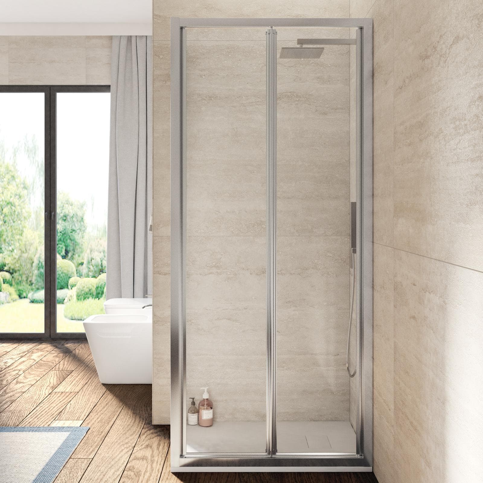 Box doccia 65x90 cm anta a soffietto 195h trasparente - Sofy