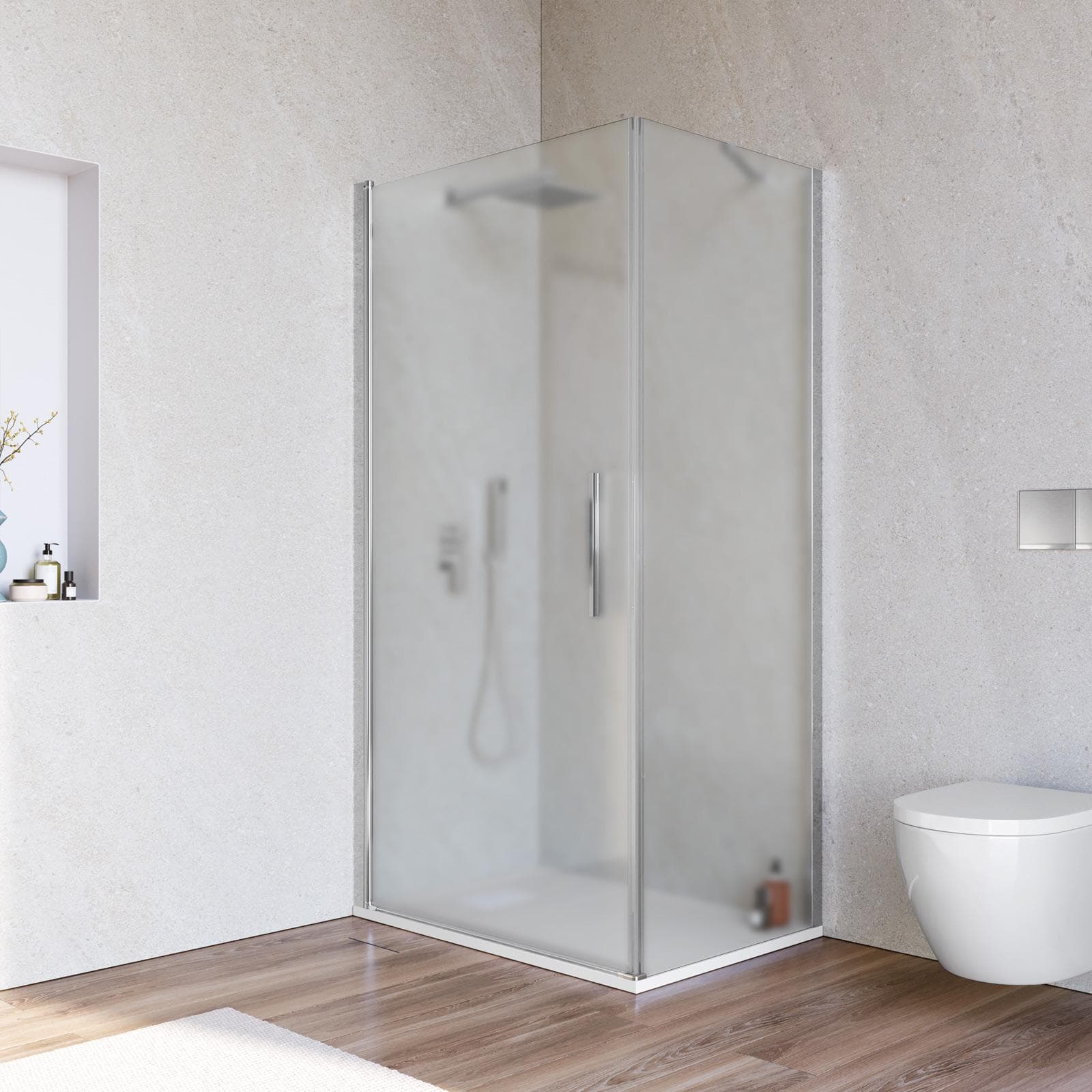 Box doccia 70x100 cm battente in vetro temperato 6mm opaco 195h - Nilo