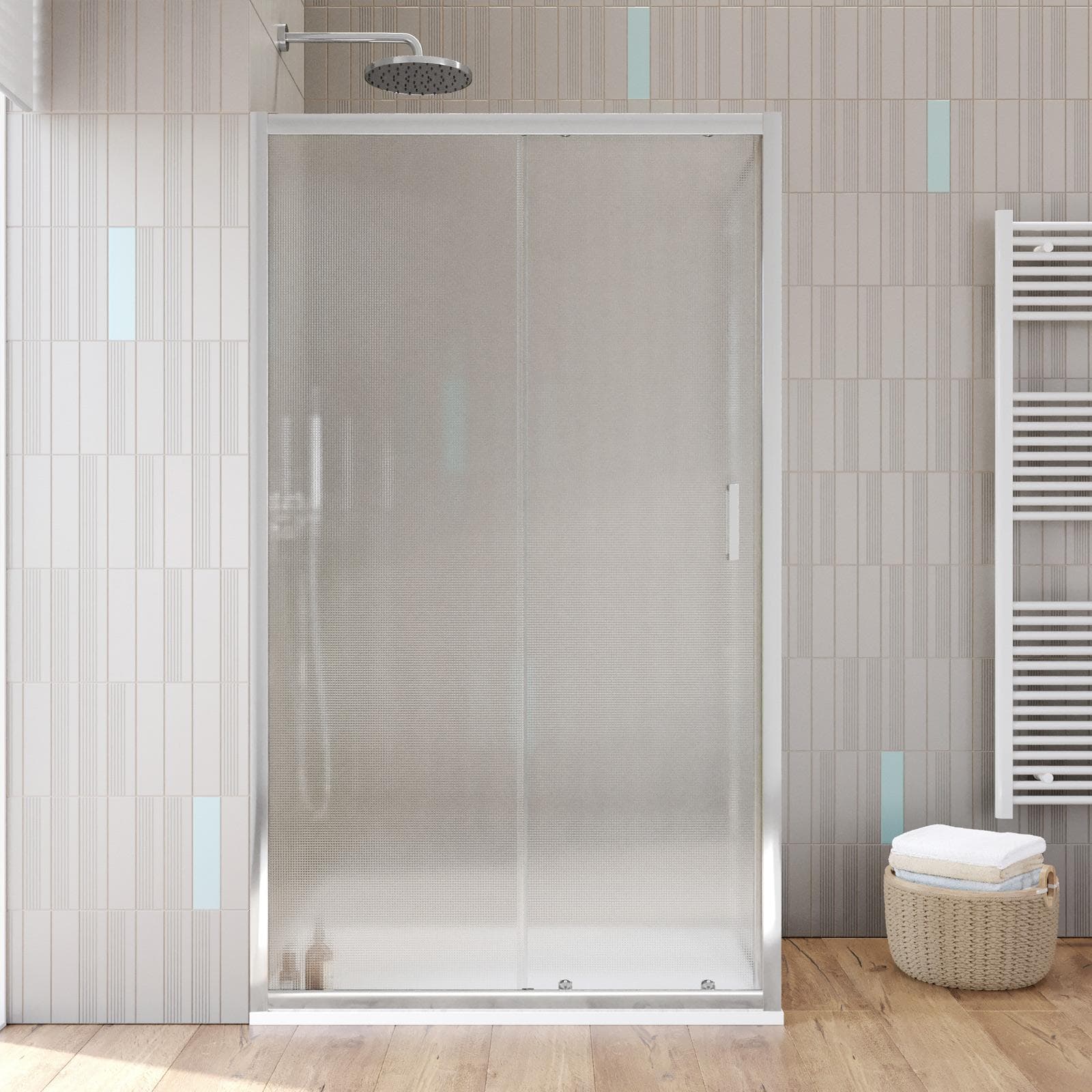 Box doccia 70x110 cm scorrevole vetro temperato 6mm stampato 185h - Young