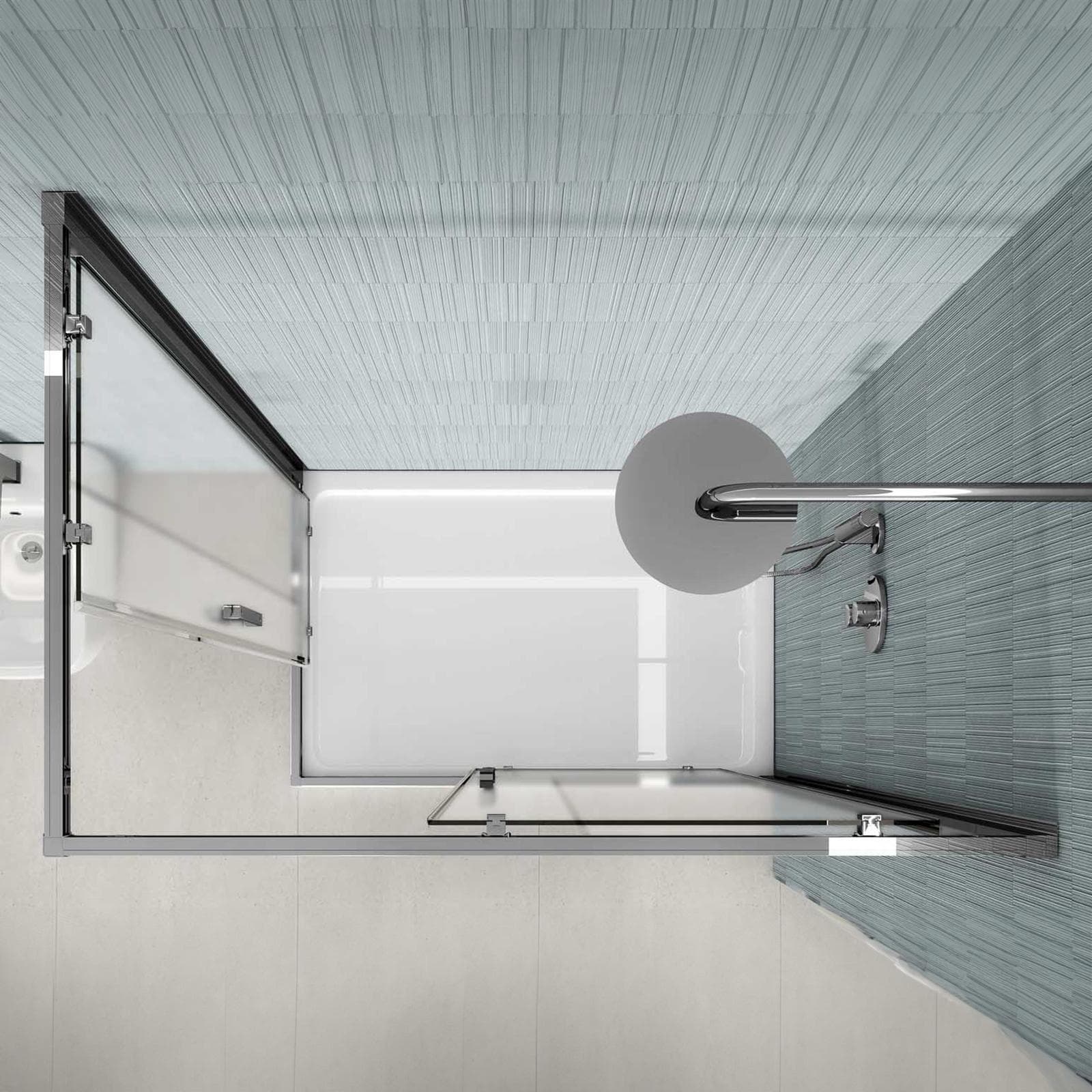 Box doccia 70x120 cm angolare scorrevole vetro opaco e profilo cromo 195h - Moritz