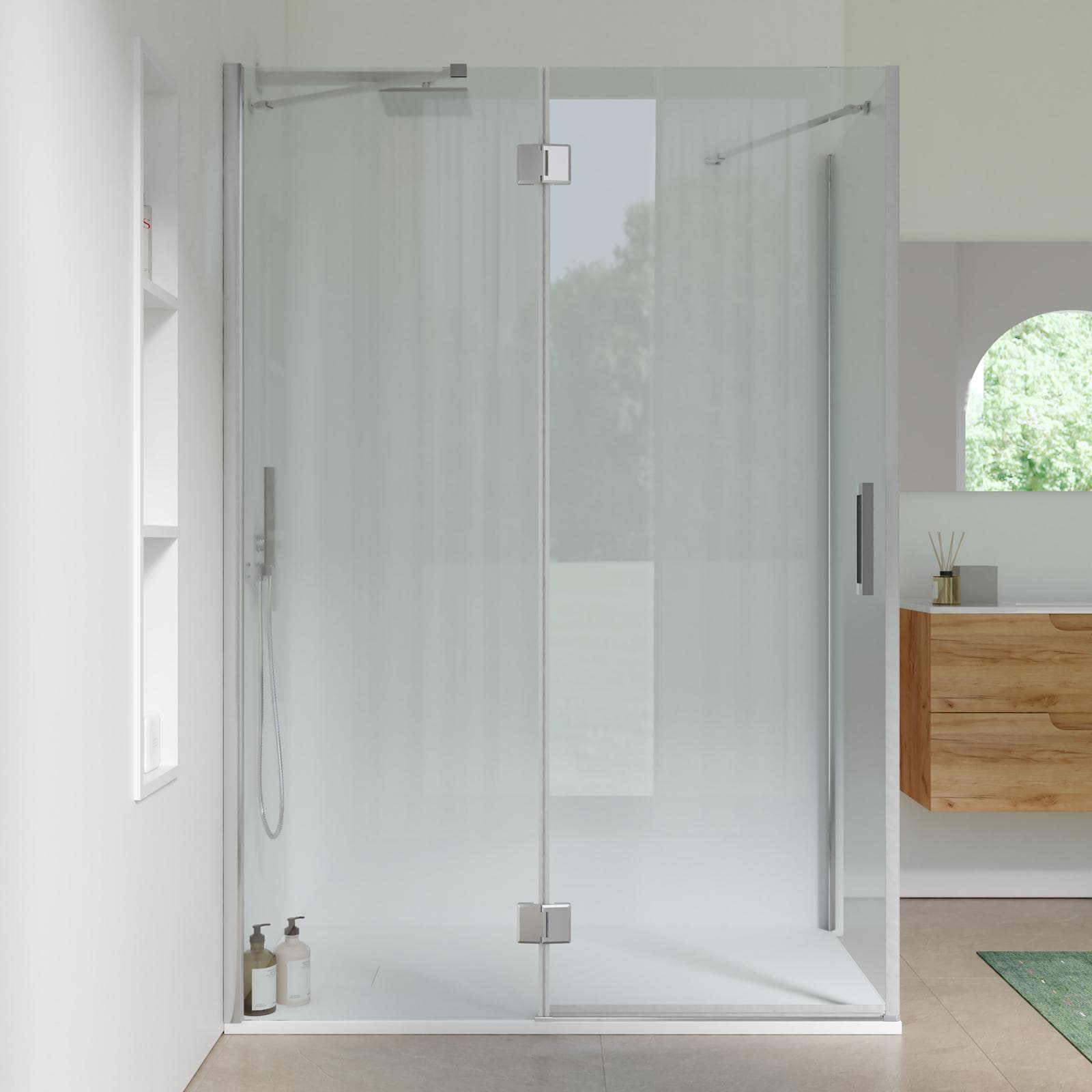 Box doccia 70x130 cm battente vetro temperato anticalcare 195h - Closet