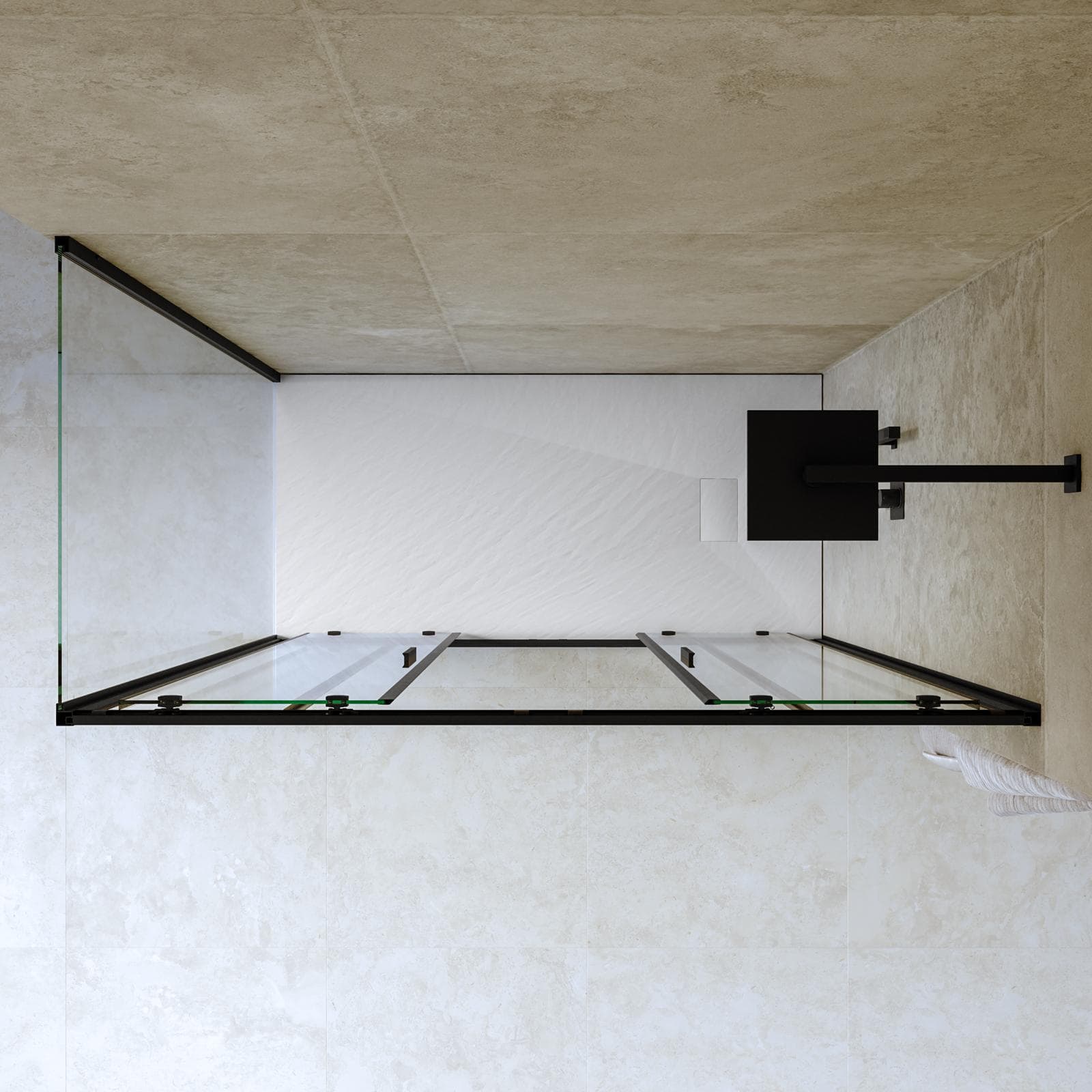 Box doccia 70x160 cm doppio scorrevole vetro trasparente e profilo nero opaco 195h - Glide