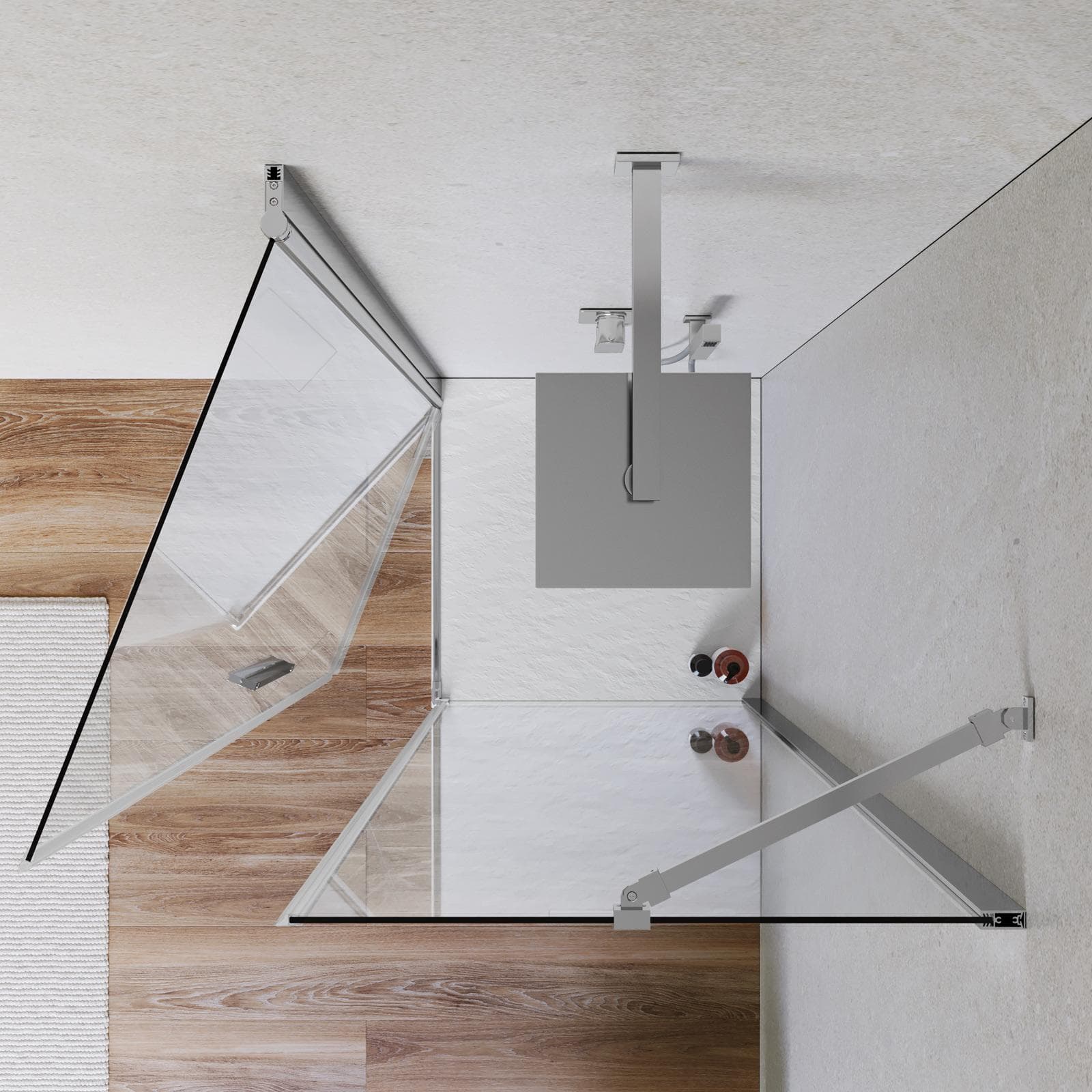 Box doccia 70x70 cm battente 70 cm con vetro temperato trasparente e profilo cromo 195h - Nilo
