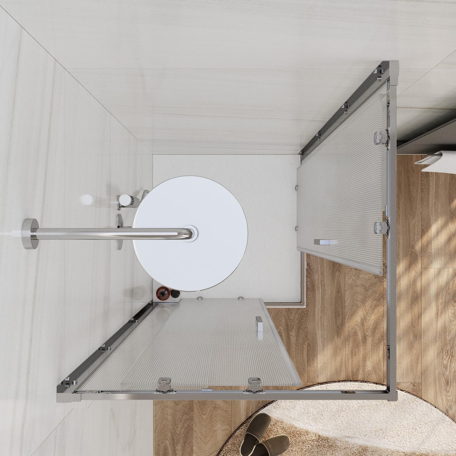 Box doccia 70x70 cm doppio scorrevole vetro temperato 6mm stampato 185h - Young