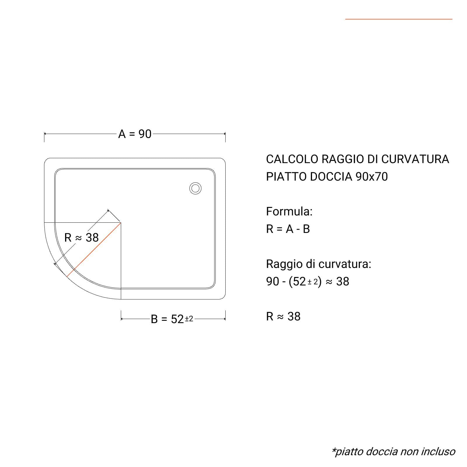 Box doccia 70x90 cm semicircolare scorrevole con vetro serigrafato e profilo bianco 185h - Lite