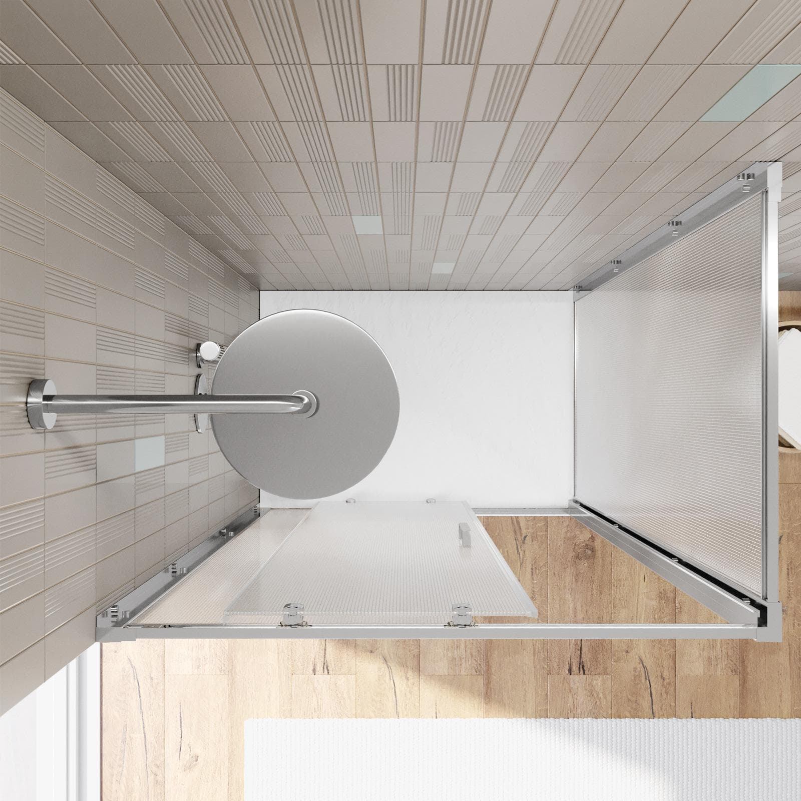 Box doccia 75x105 cm scorrevole vetro temperato 6mm stampato 185h - Young