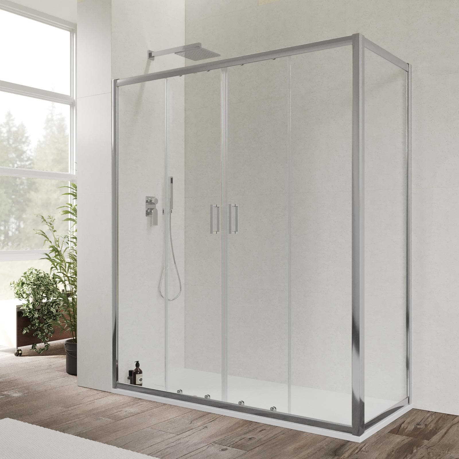 Box doccia 75x170 cm doppio scorrevole vetro temperato 6mm trasparente 185h - Young