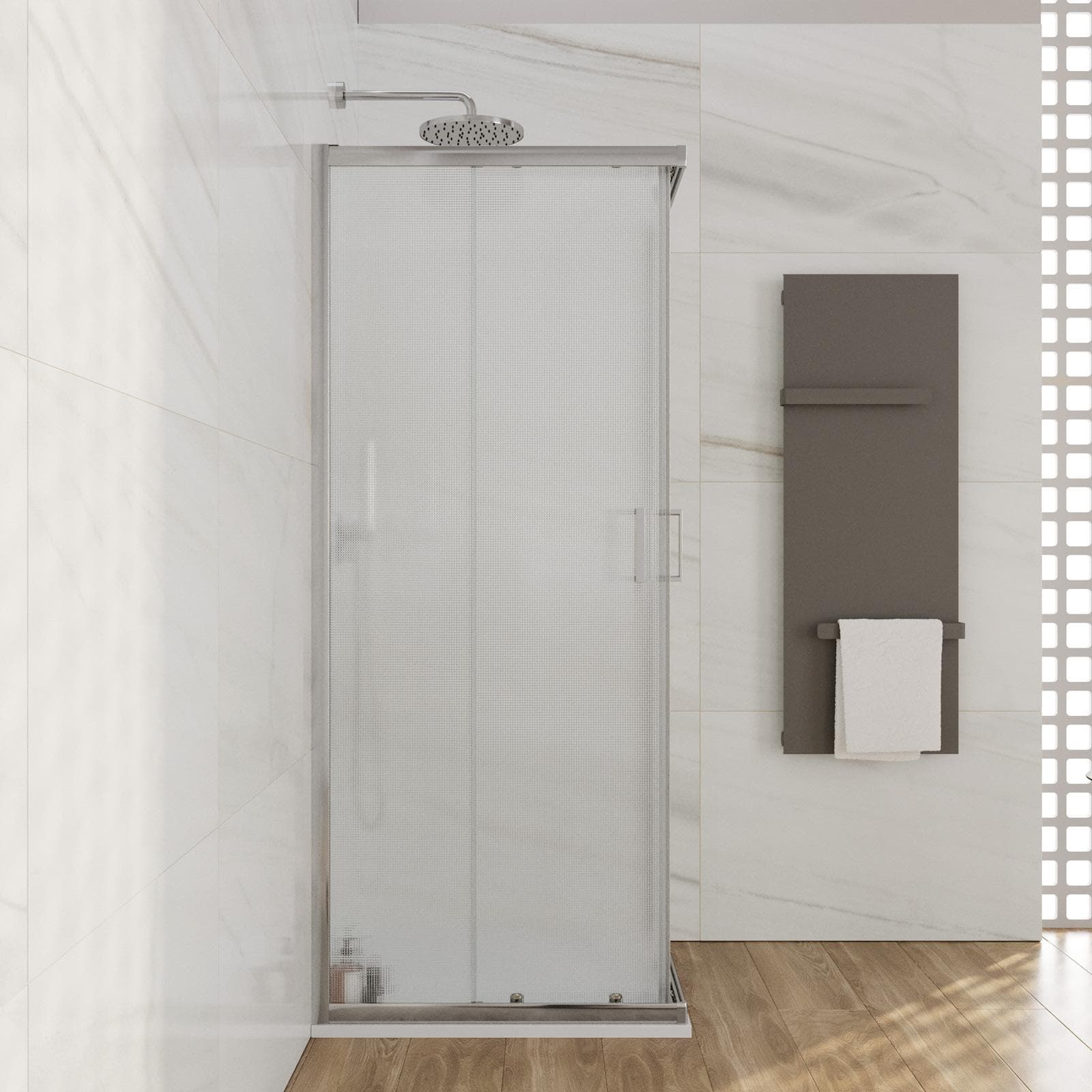 Box doccia 75x75 cm doppio scorrevole vetro stampato 185h - Young