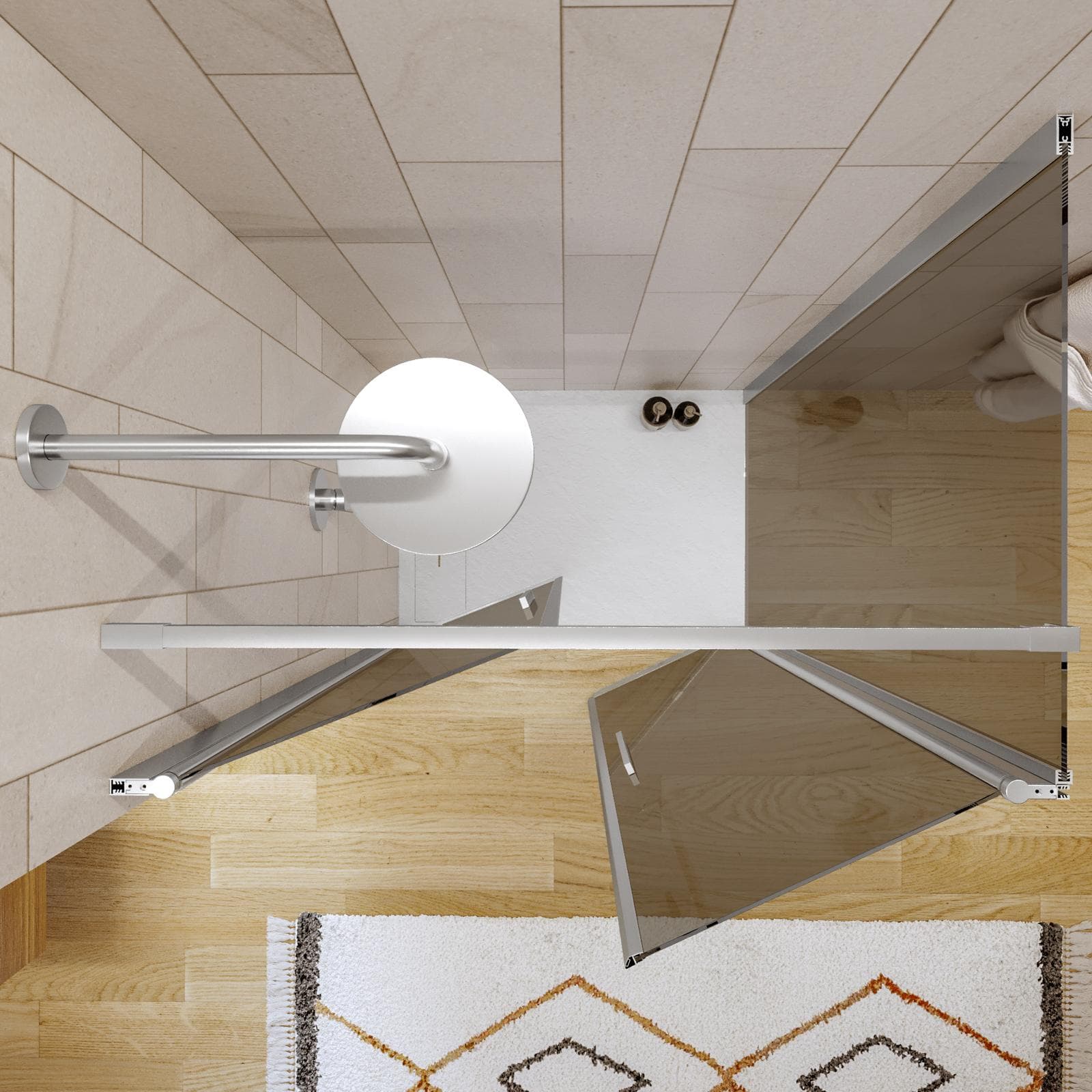 Box doccia 80x100 apertura saloon con vetro anticalcare bronzato e profilo cromo 195h - Lost