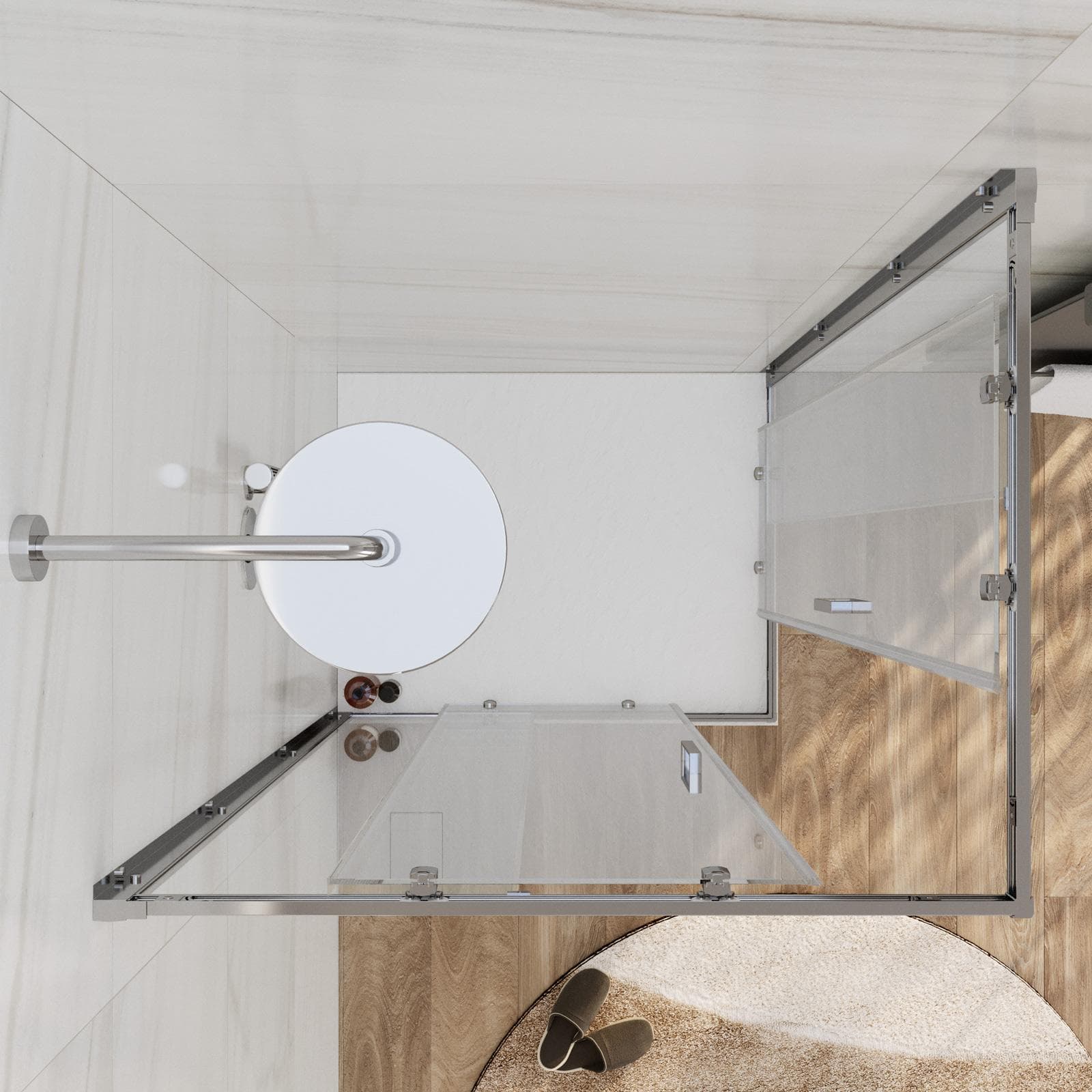 Box doccia 80x100 cm doppio scorrevole vetro temperato 6mm trasparente 185h - Young