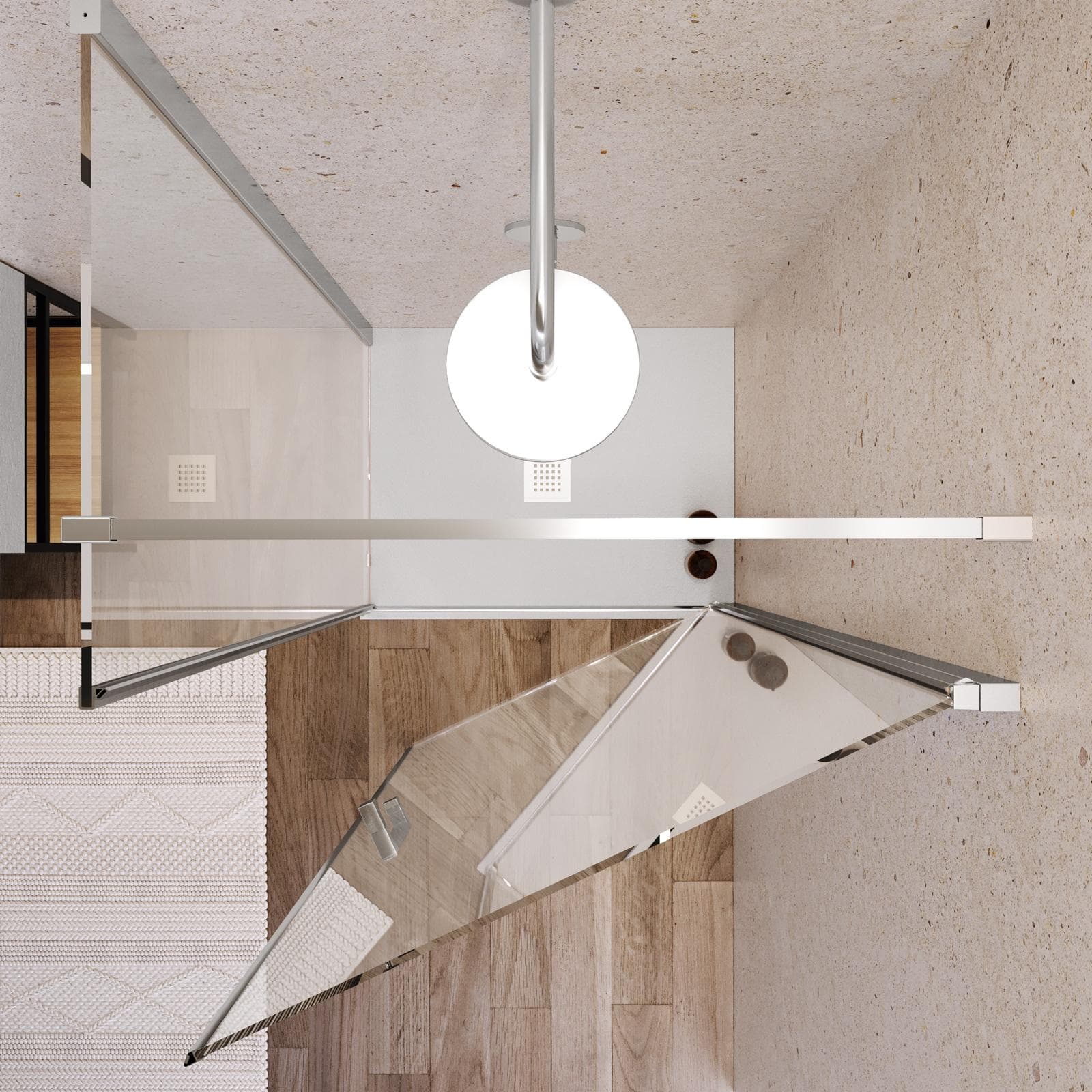 Box doccia 80x100 cm battente con vetro anticalcare trasparente e profilo cromo 200h - Artego