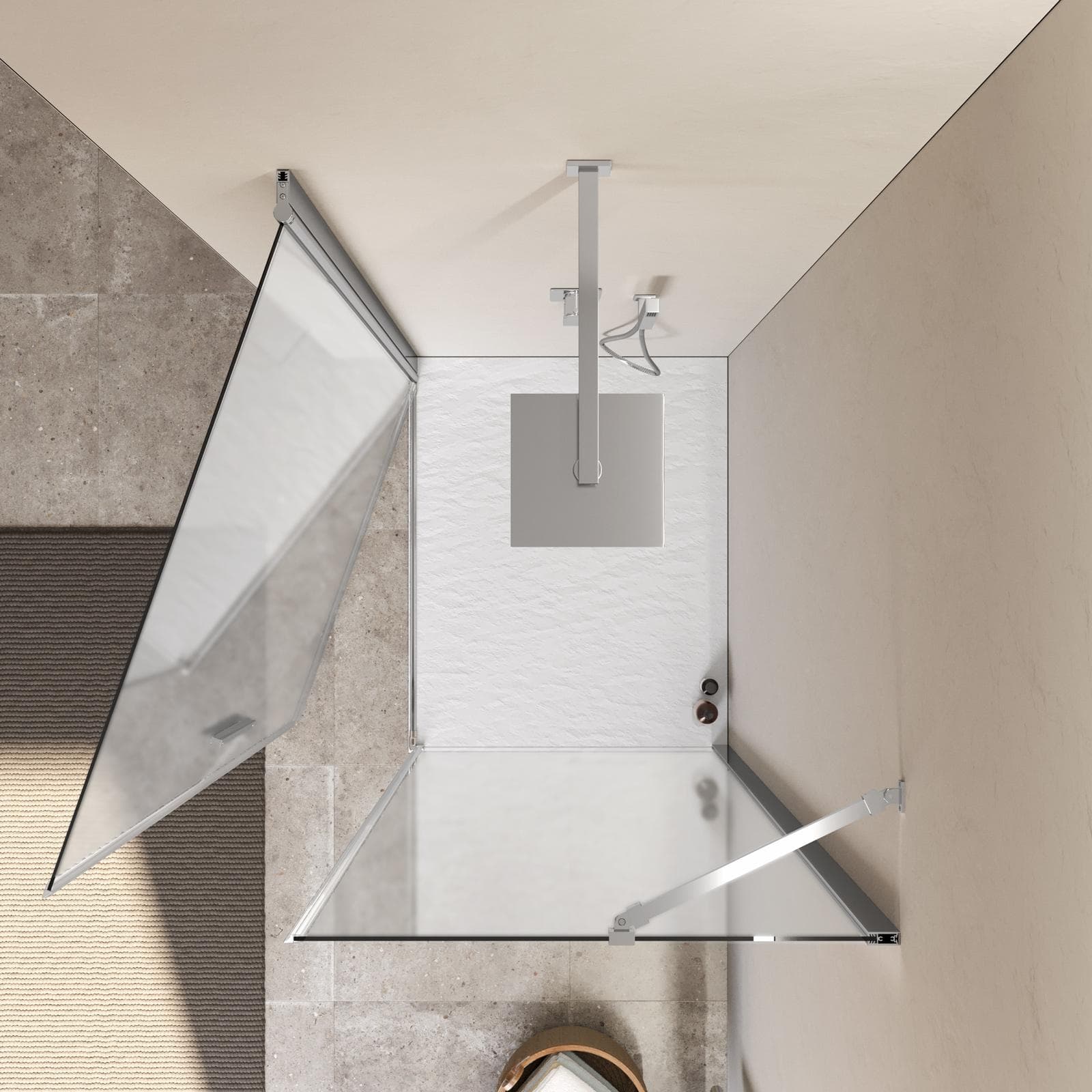 Box doccia 80x100 cm battente in vetro temperato 6mm opaco 195h - Nilo