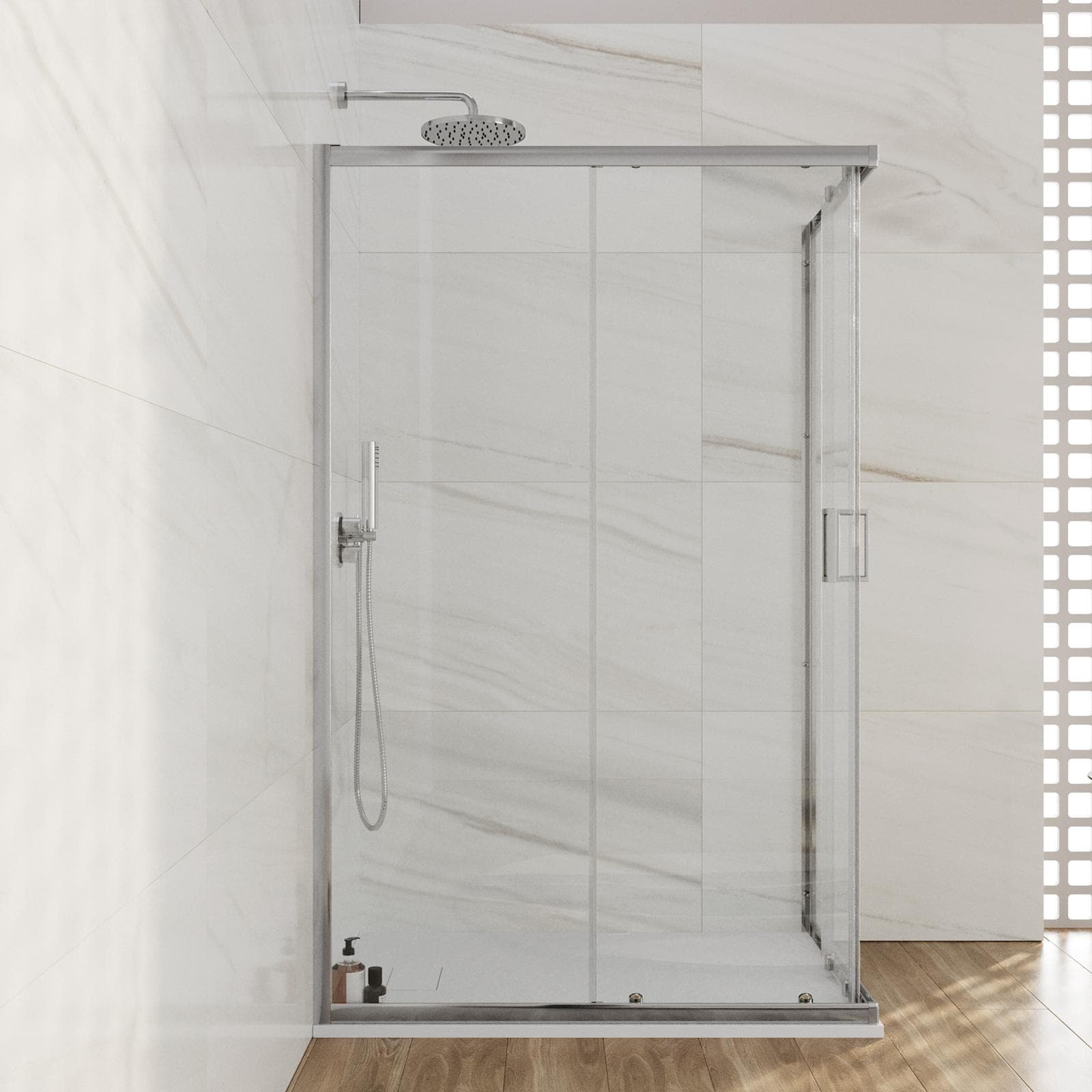 Box doccia 80x120 cm doppio scorrevole vetro temperato 6mm trasparente 185h - Young