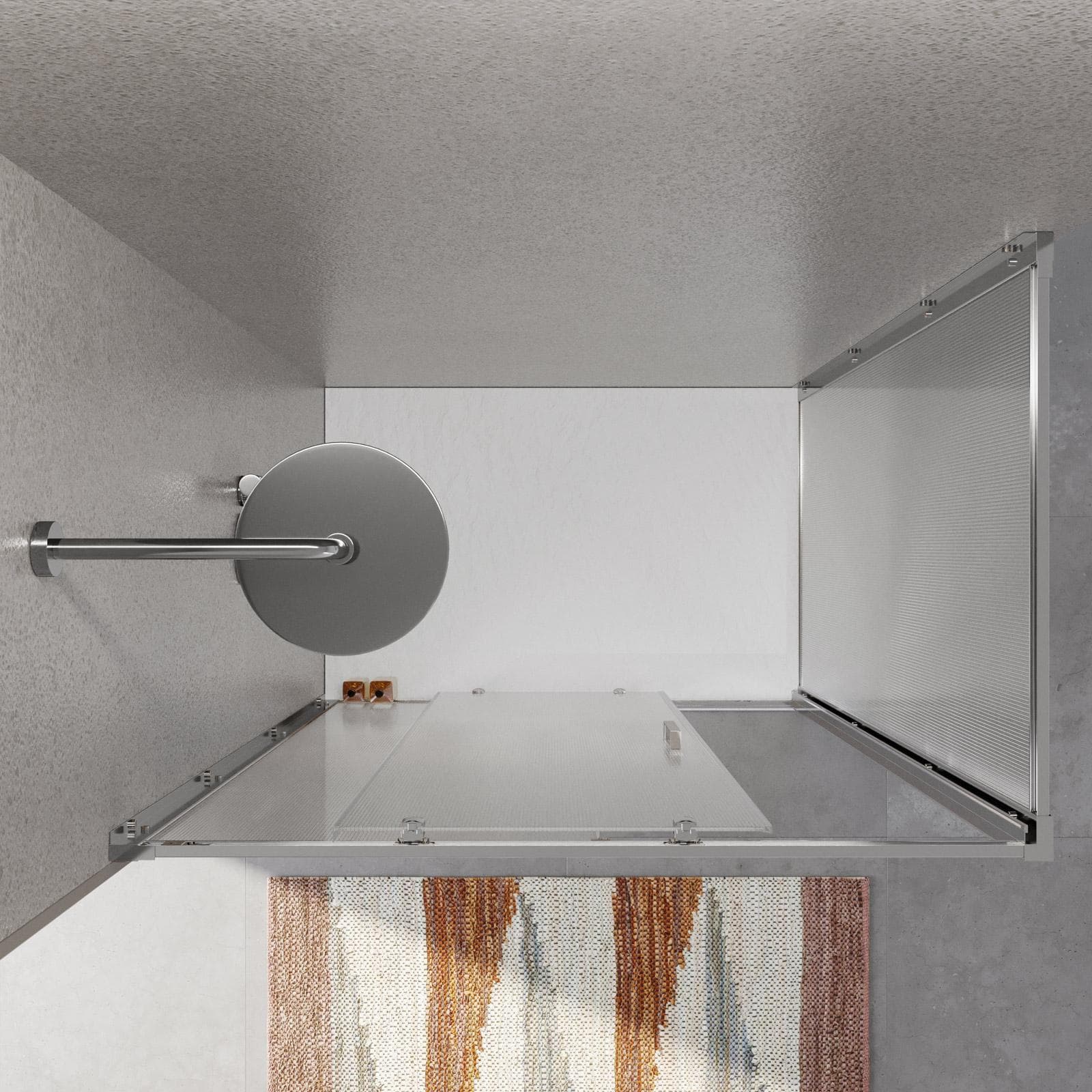 Box doccia 80x120 cm scorrevole vetro temperato 6mm stampato 185h - Young