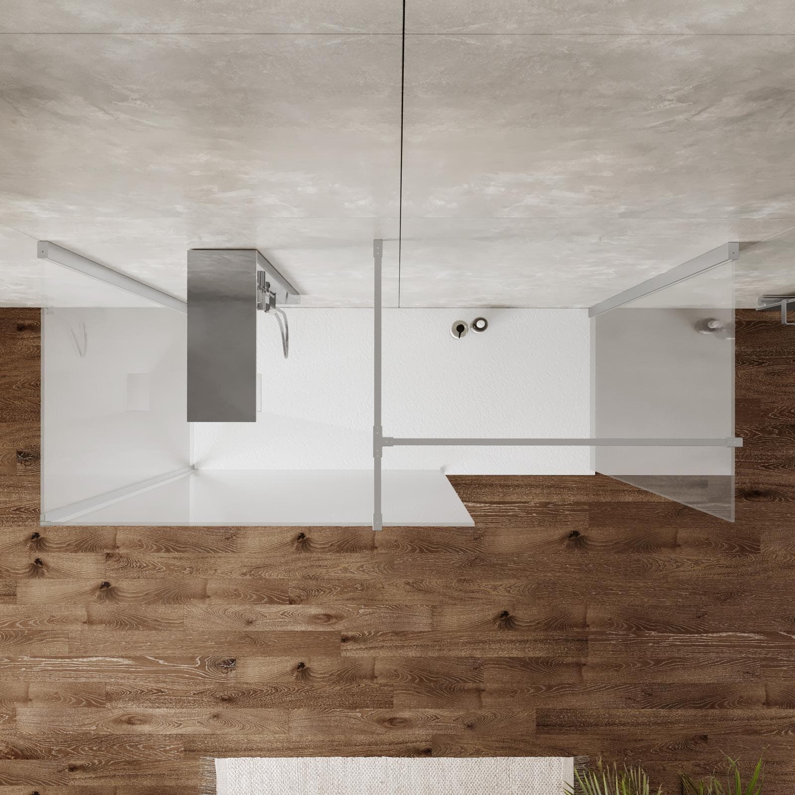 Box doccia 80x120x80 cm tre lati con vetro anticalcare trasparente e profilo cromo 200h - Keep