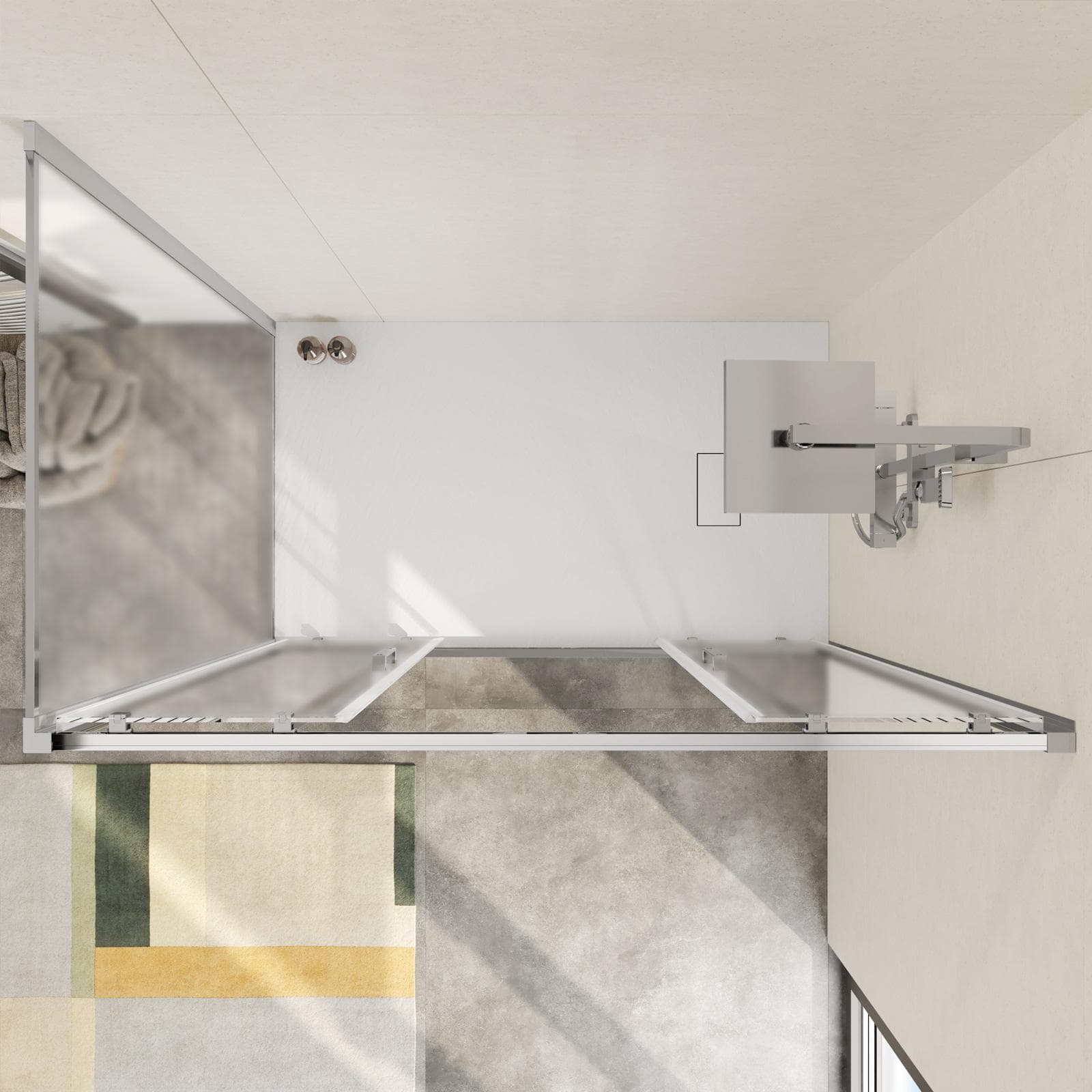 Box doccia 80x140 cm anta doppio scorrevole vetro opaco profilo cromo 195h - Moritz