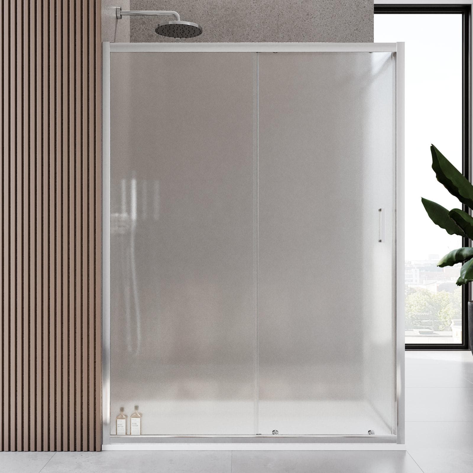 Box doccia 80x140 cm scorrevole vetro temperato 6mm stampato 185h - Young