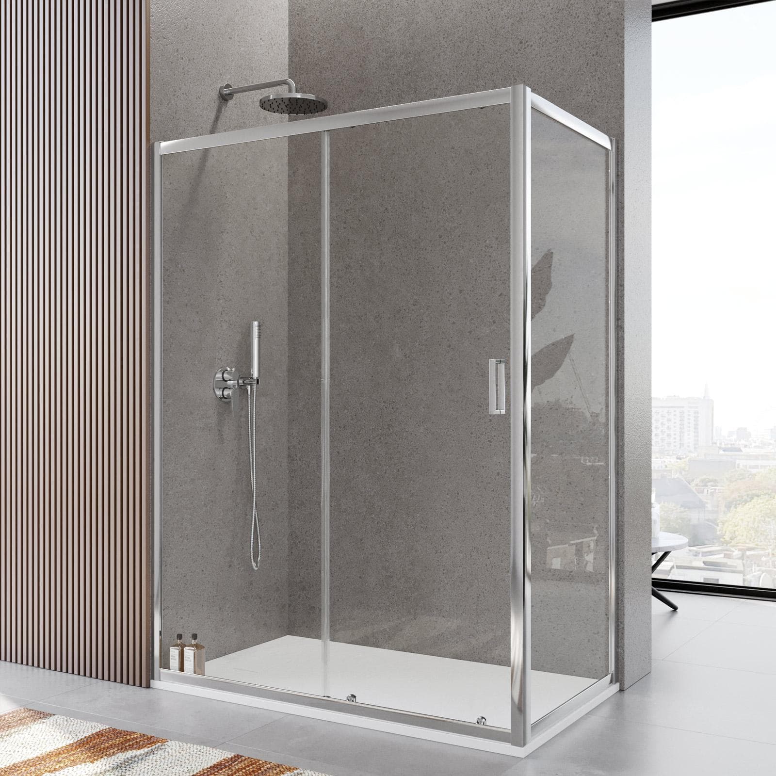 Box doccia 80x140 cm scorrevole vetro temperato 6mm trasparente 185h - Young