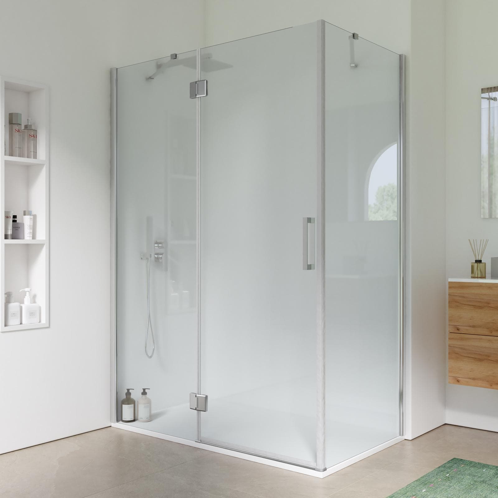 Box doccia 80x140 cm battente vetro temperato anticalcare 195h - Closet