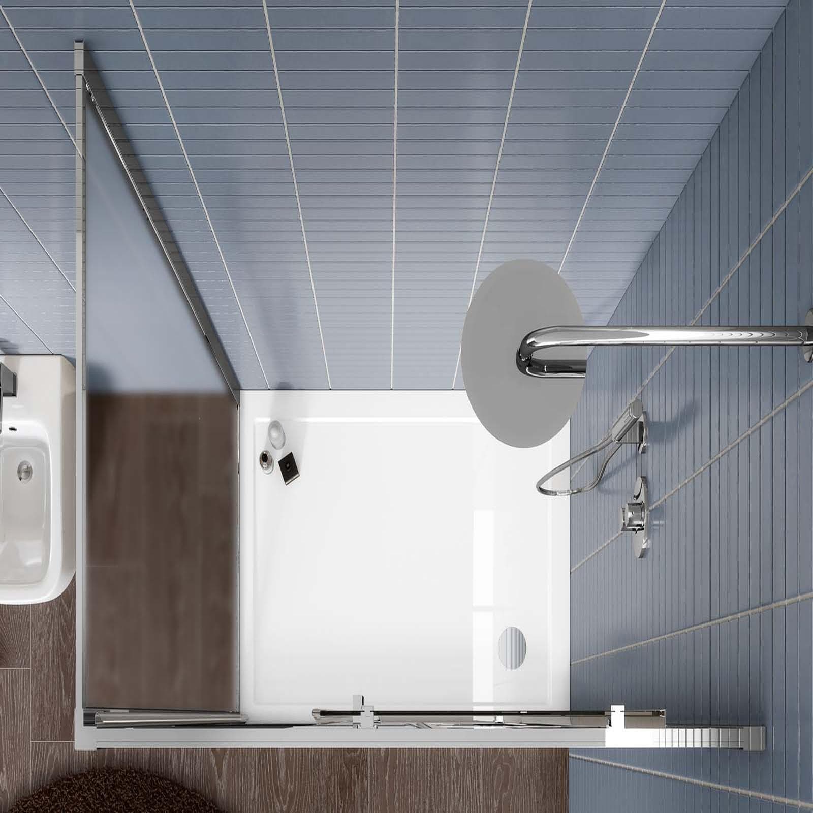 Box doccia 80x150 cm porta scorrevole vetro opaco profilo cromo 195h - Moritz