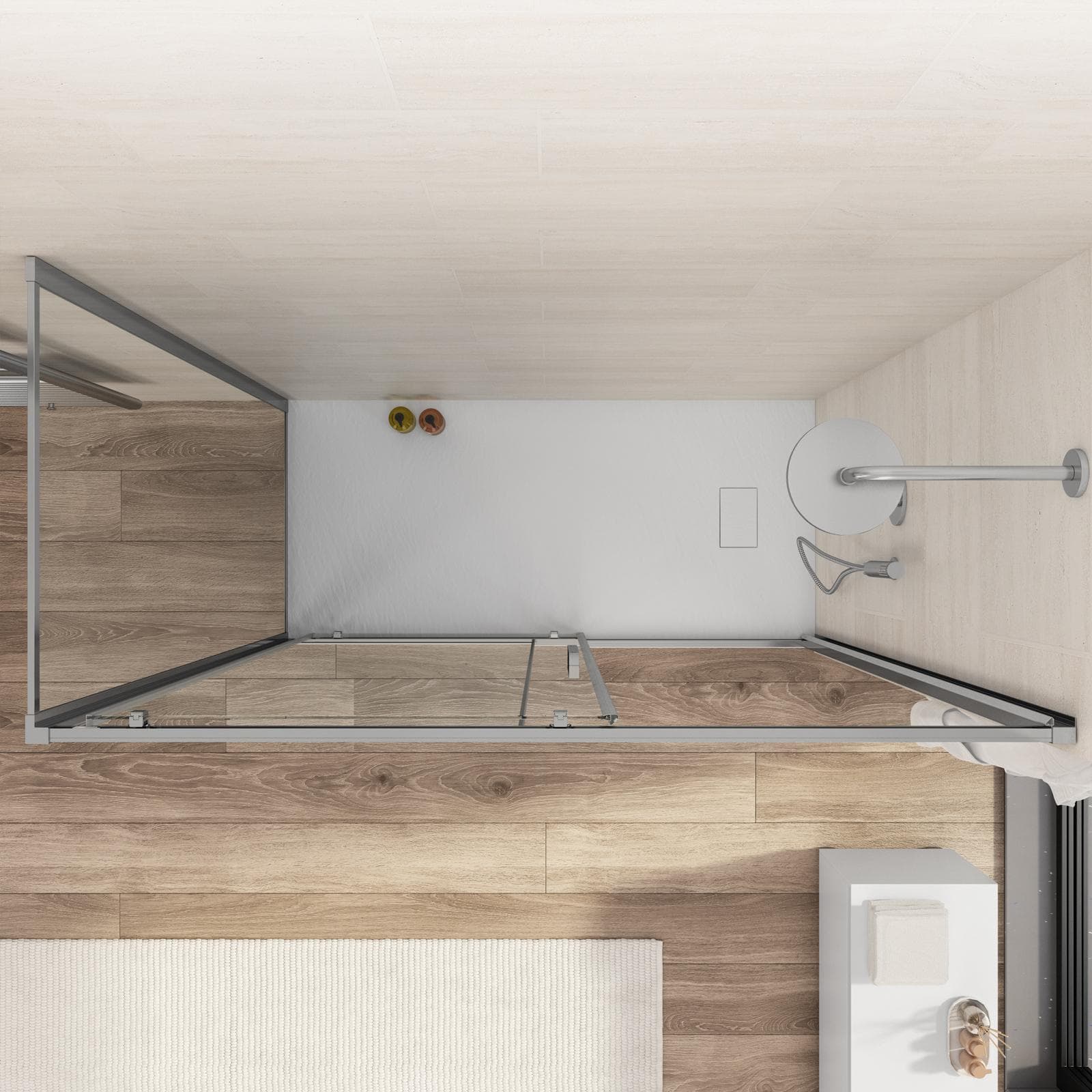 Box doccia 80x170 cm scorrevole vetro trasparente anticalcare profilo cromo 195h - Moritz