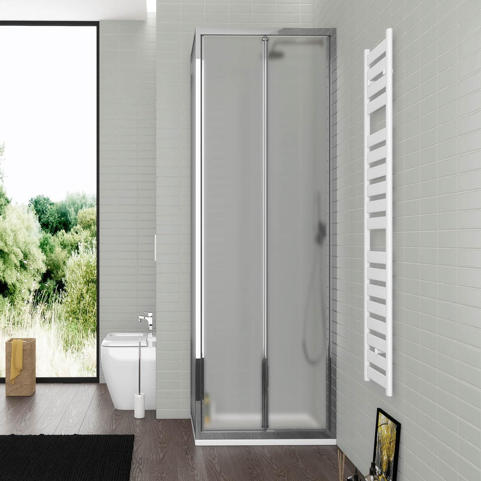 Box doccia 80x80 cm porta a soffietto opaco 195h - Sofy