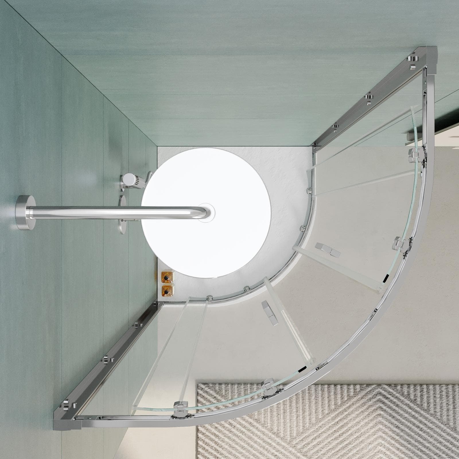 Box doccia 80x80 cm semicircolare vetro temperato 6mm trasparente 185h - Young