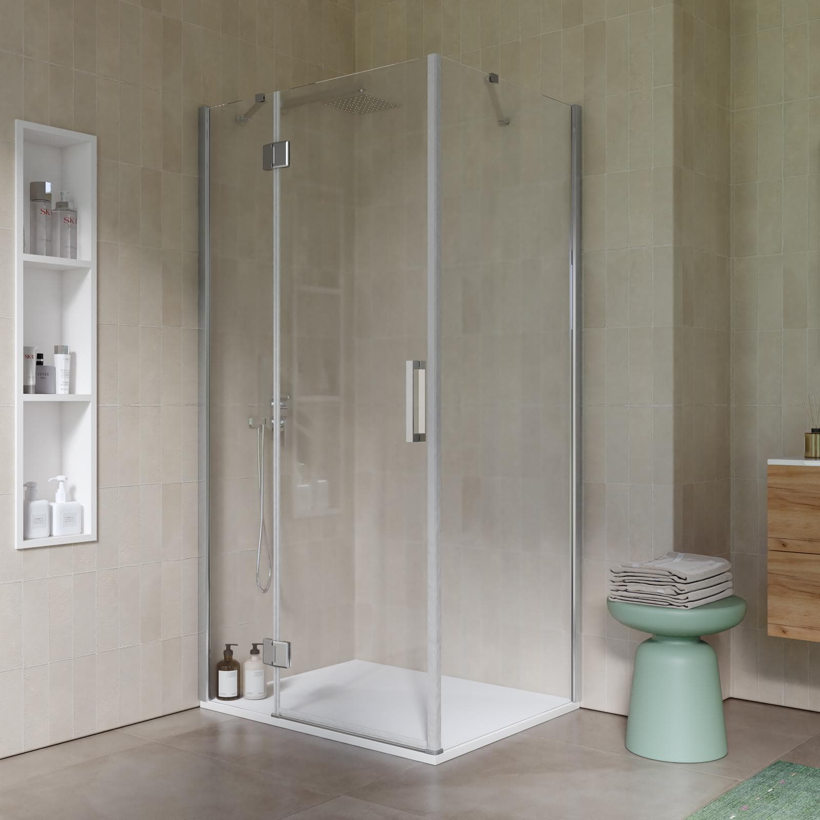 Box doccia 80x90 cm battente vetro temperato anticalcare 195h - Closet