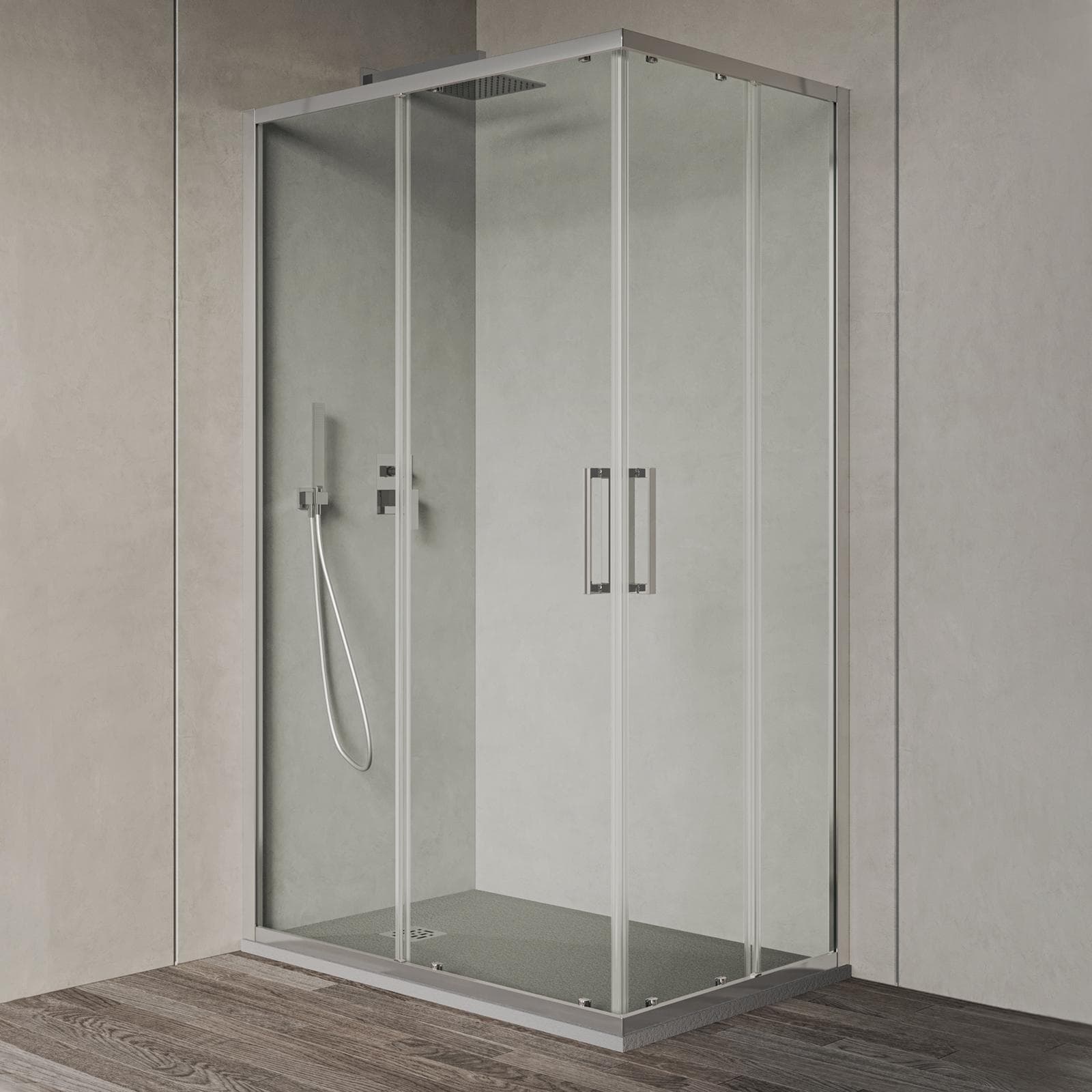 Box doccia 80x90 cm doppio scorrevole anticalcare profili cromo - Keira