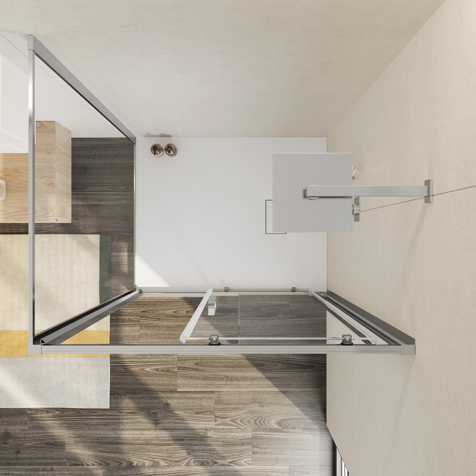 Box doccia 85x100 cm scorrevole vetro trasparente anticalcare profilo cromo 195h - Moritz