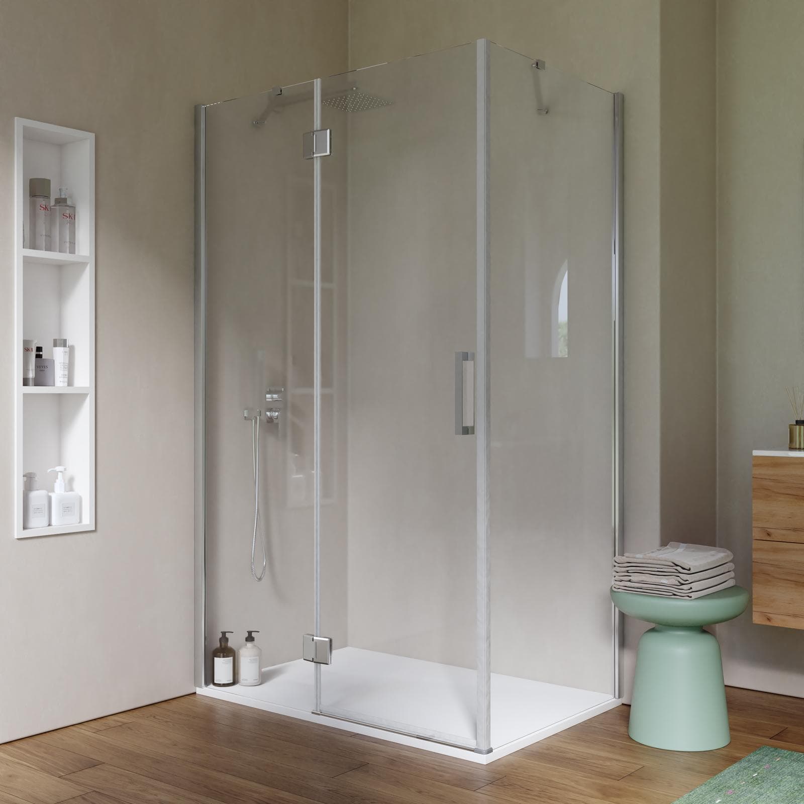 Box doccia 90x120 cm battente vetro temperato anticalcare 195h - Closet