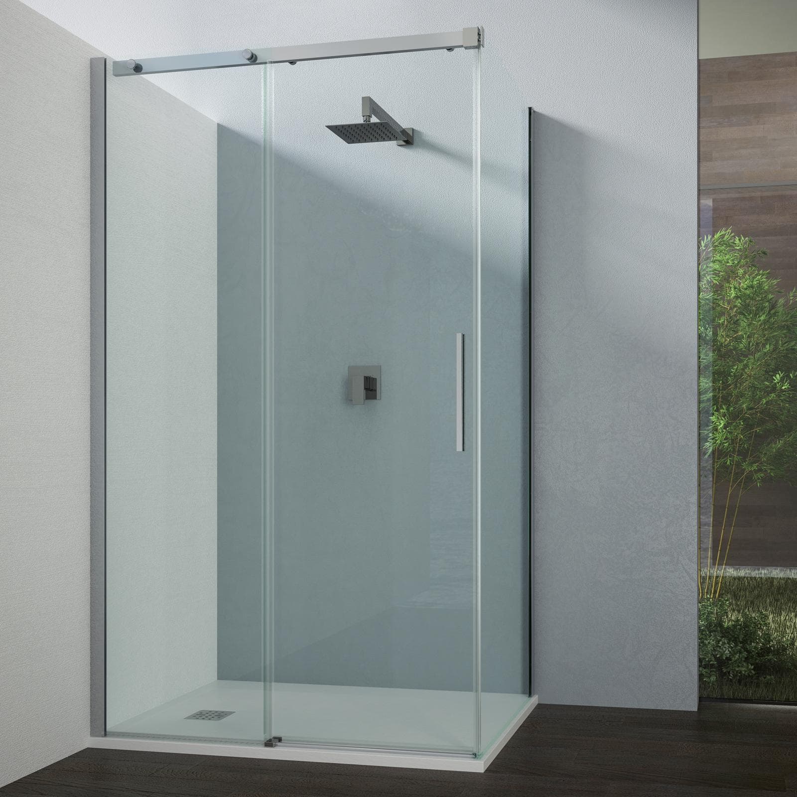 Box doccia 90x120 cm scorrevole in cristallo trasparente e profilo cromo 200h - Helios
