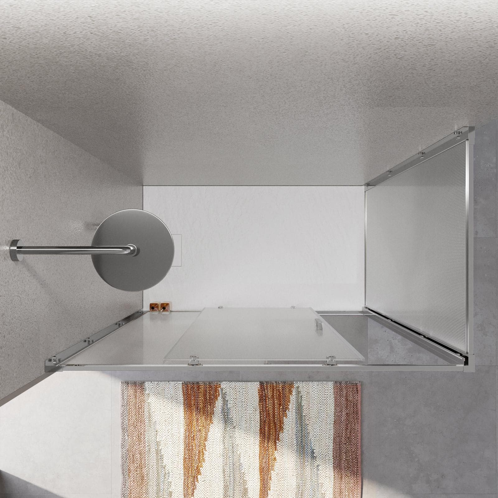 Box doccia 90x140 cm scorrevole vetro temperato 6mm stampato 185h - Young