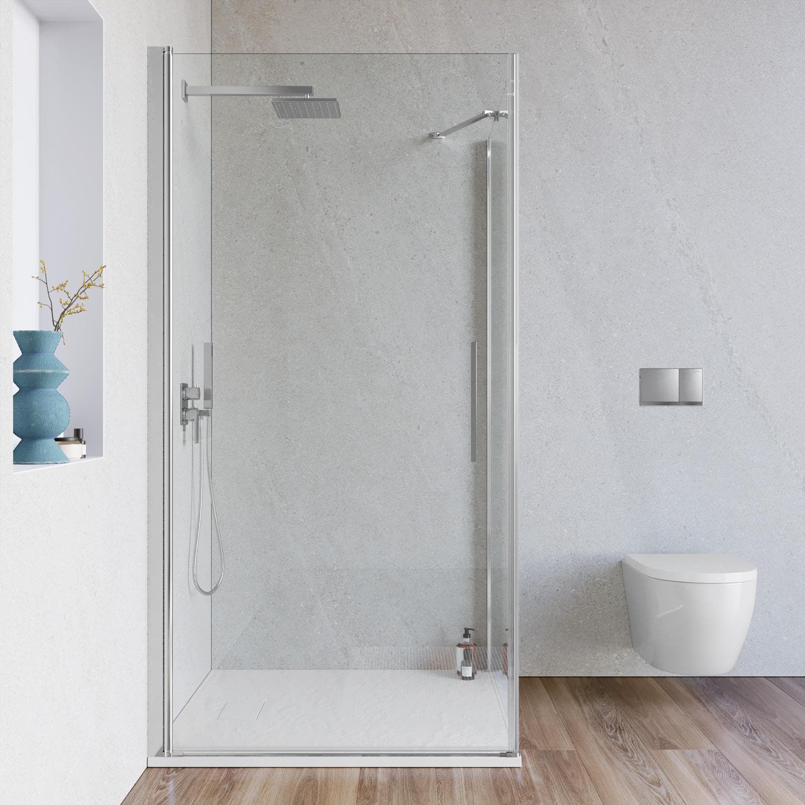 Box doccia 90x90 cm battente in vetro temperato 6mm trasparente 195h - Nilo