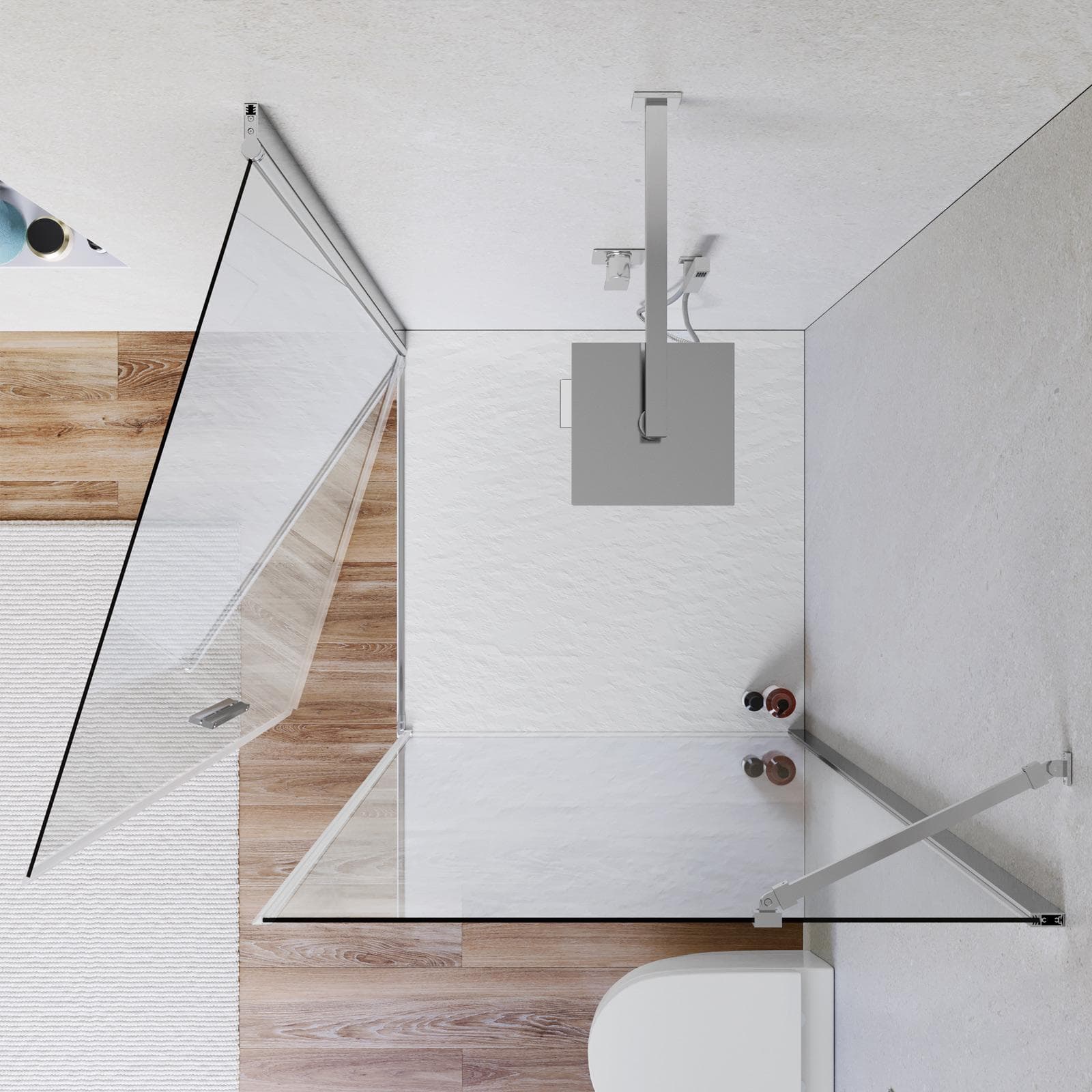 Box doccia 90x90 cm battente in vetro temperato 6mm trasparente 195h - Nilo