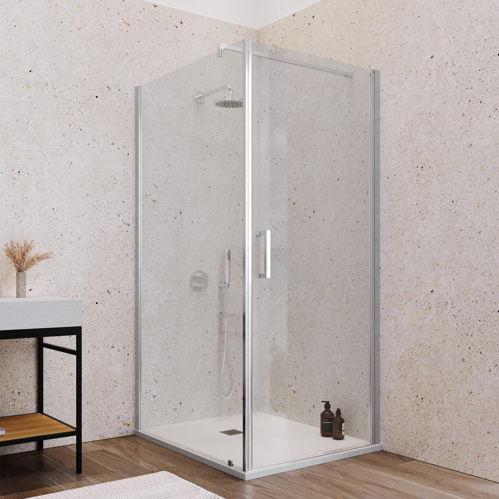 Box doccia 110X90 cm battente con vetro anticalcare trasparente e profilo cromo 200h - Artego
