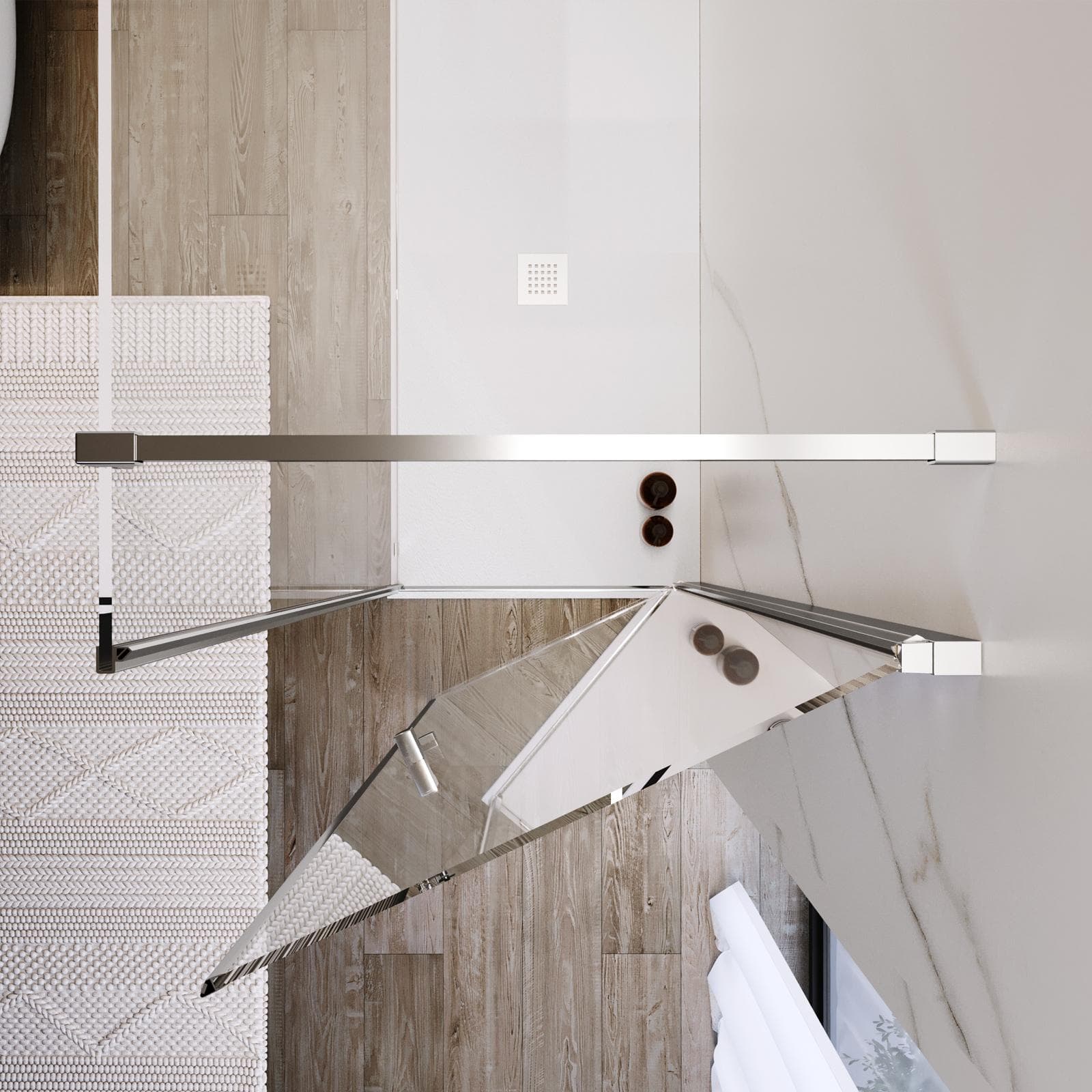 Box doccia 150X70 cm battente con vetro anticalcare trasparente e profilo cromo 200h - Artego
