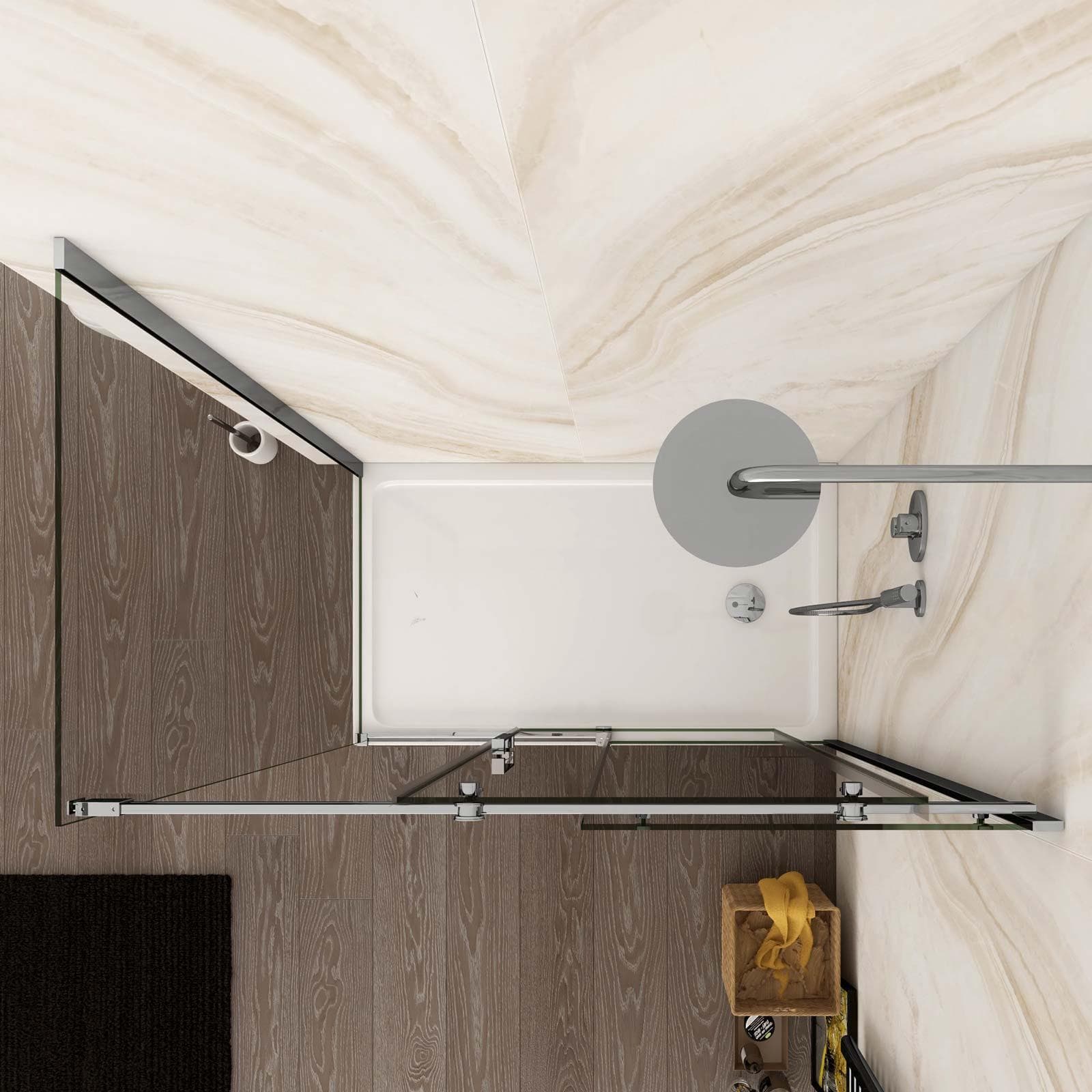 Box doccia 70x120 cm scorrevole vetro anticalcare trasparente profilo cromo 195h - Rail