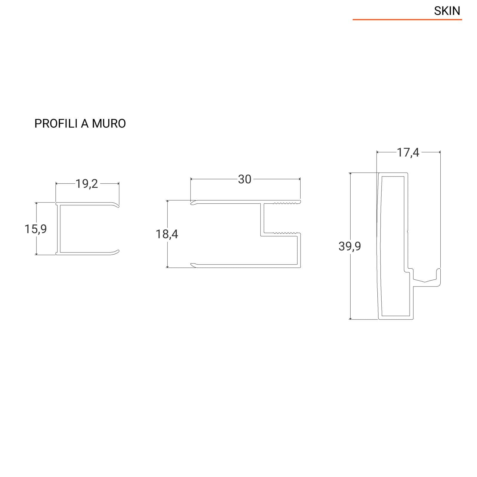 Box doccia 75x75 cm angolare scorrevole con vetro trasparente e profilo cromo 200h - Skin