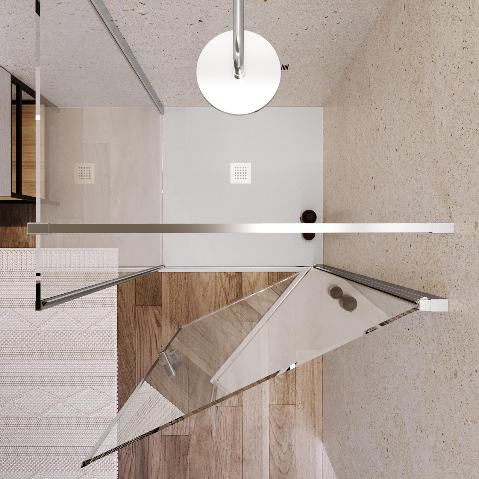 Box doccia 90X90 cm battente con vetro anticalcare trasparente e profilo cromo 200h - Artego