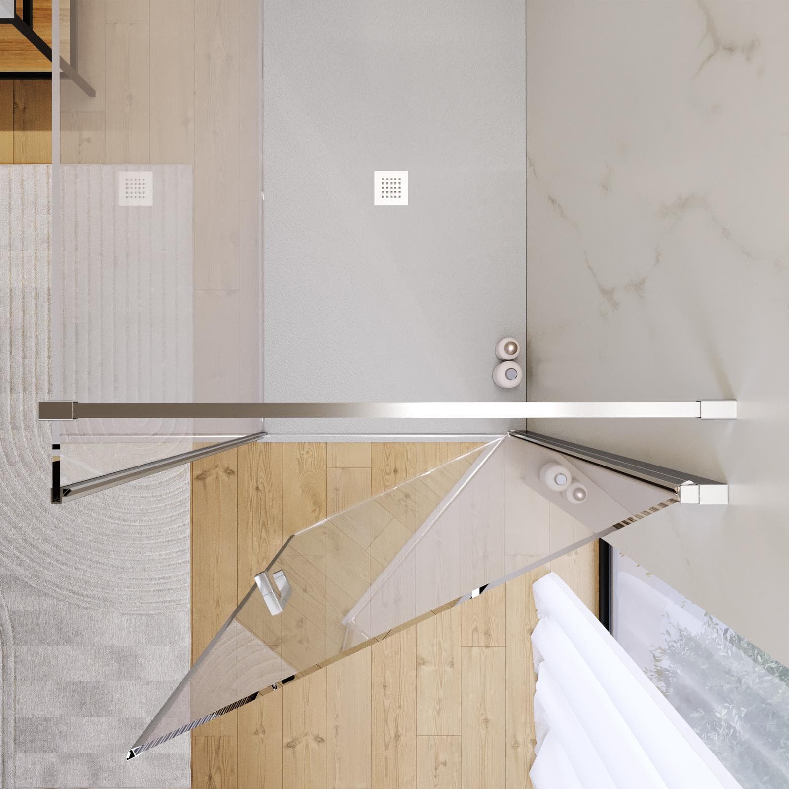 Box doccia 170X90 cm battente con vetro anticalcare trasparente e profilo cromo 200h - Artego