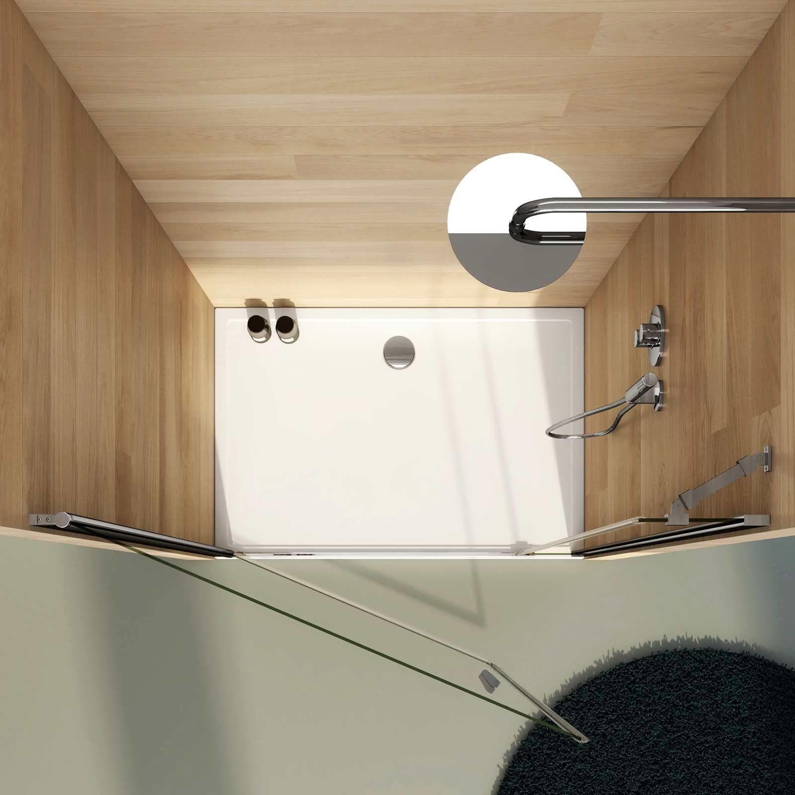 Box doccia nicchia 110cm 90 battente + 20 fisso trasparente 195h - Nilo