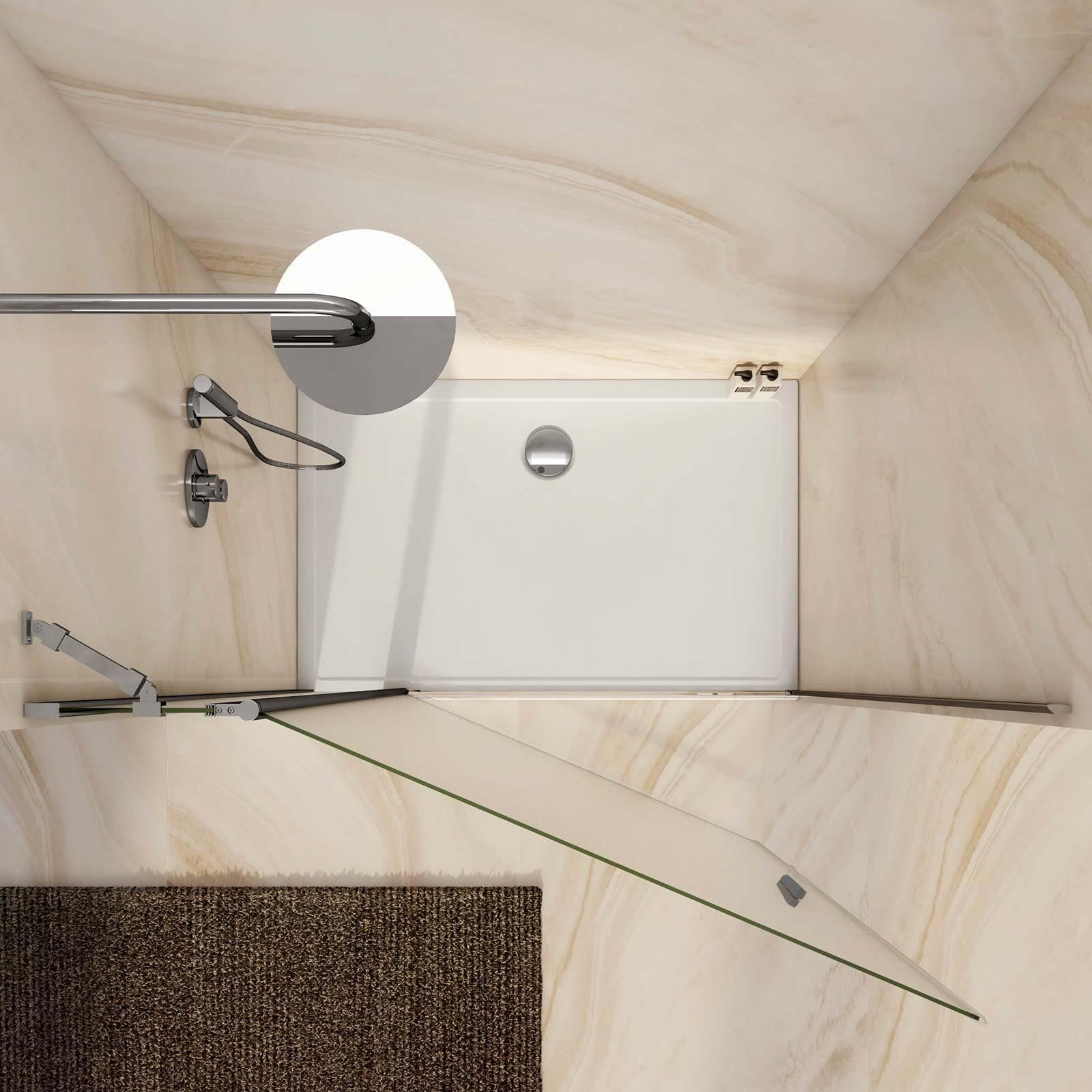 Box doccia nicchia 110cm 85 battente + 25 giunto opaco 190h - Nilo
