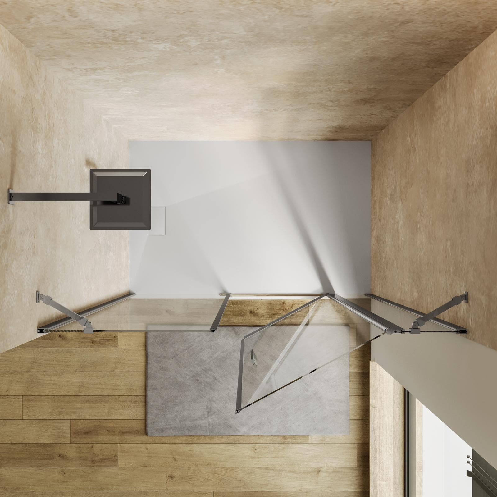 Box doccia nicchia 150 cm 30 giunto + 70 battente + 50 fisso con vetro temperato trasparente e profilo cromo 195h - Nilo