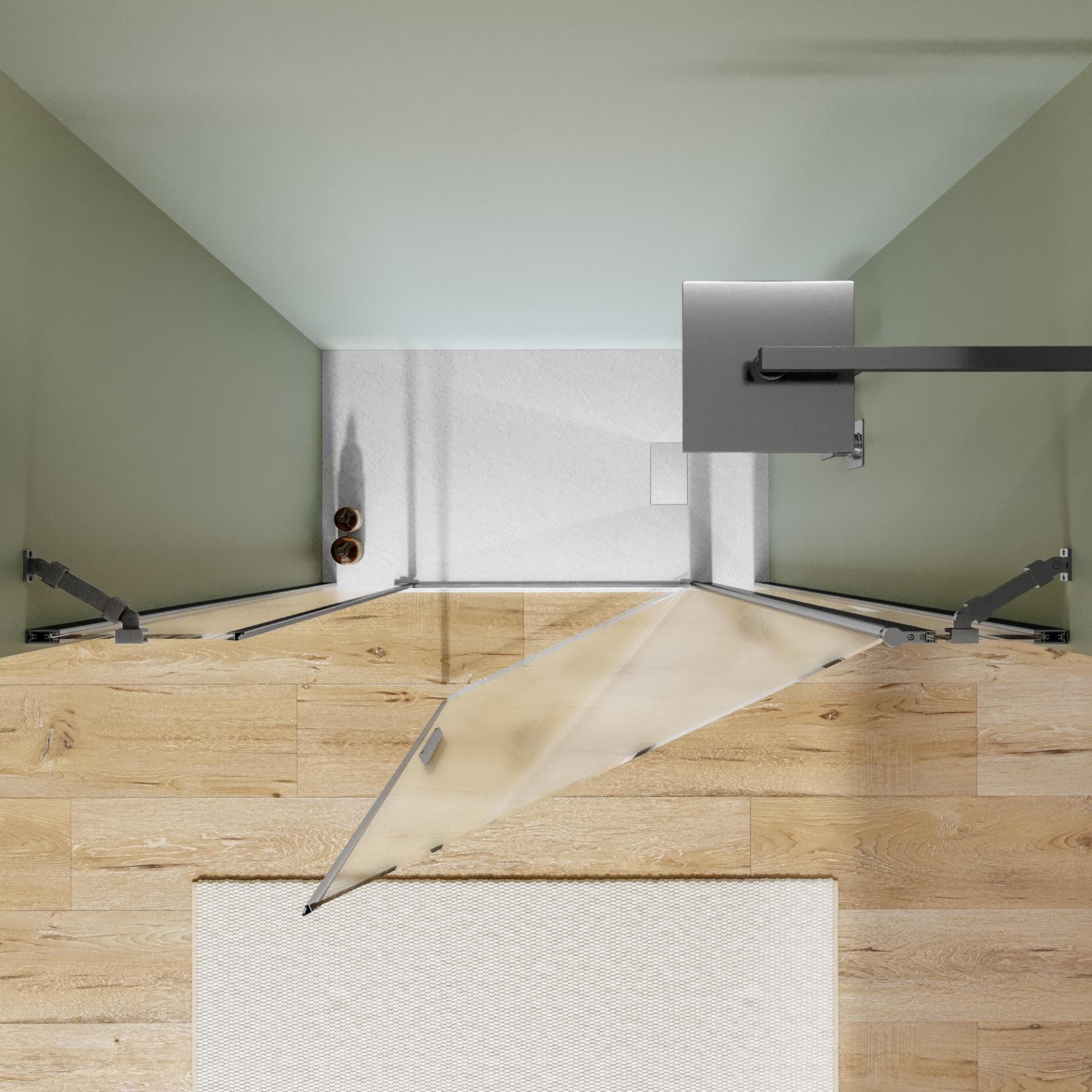Box doccia nicchia 150cm 25 giunto + 90 battente + 40 fisso opaco 190h - Nilo