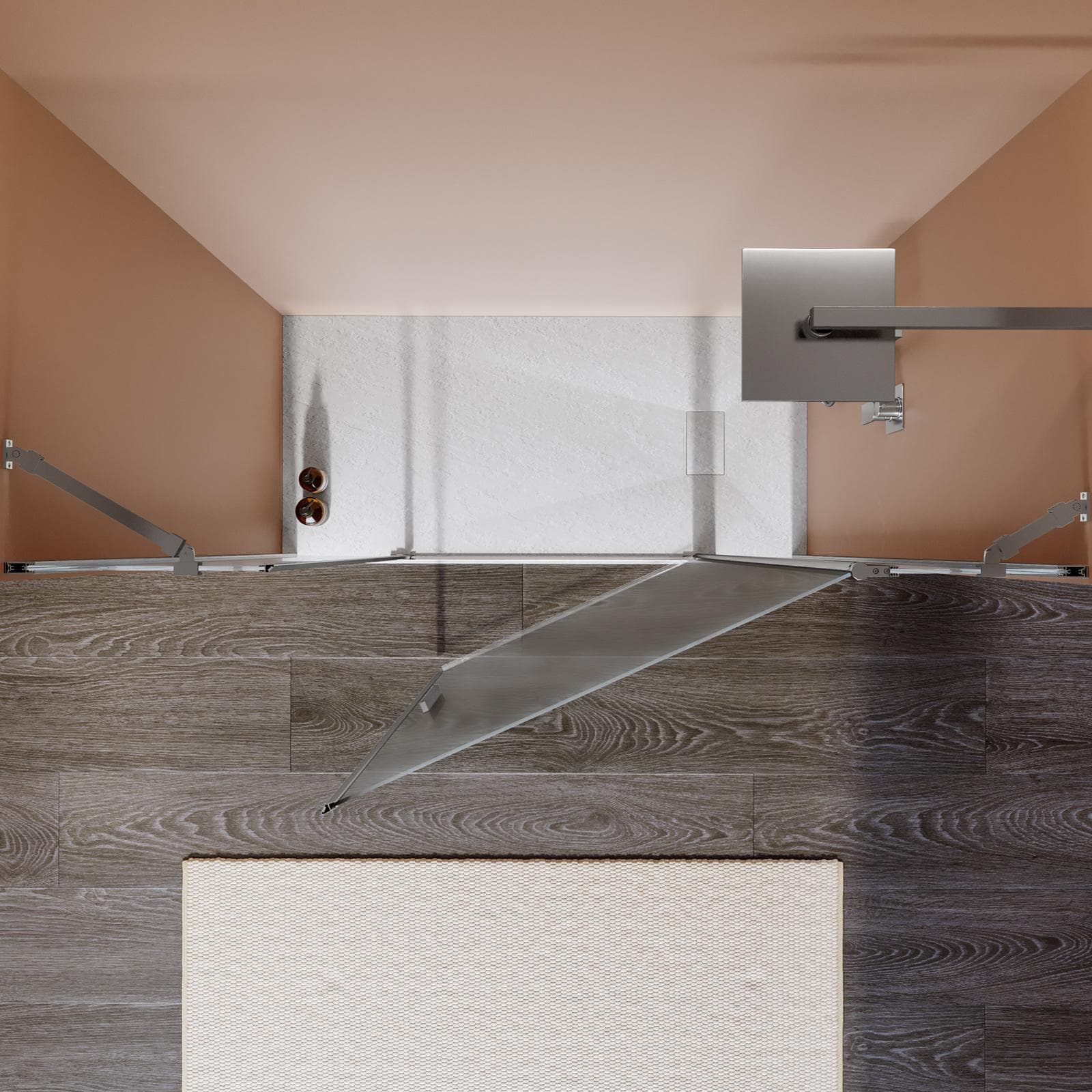 Box doccia nicchia 155 cm 35 giunto + 80 battente + 40 fisso con vetro temperato opaco e profilo cromo 195h - Nilo