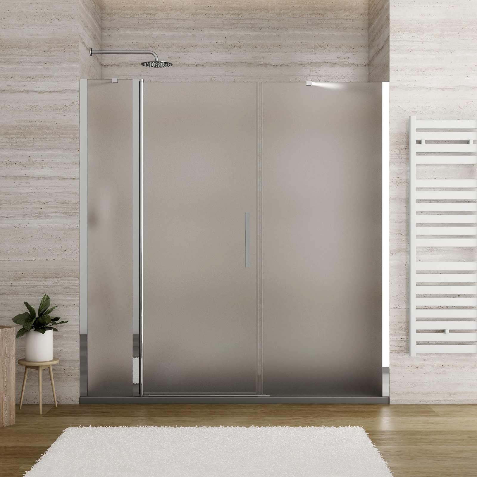 Box doccia nicchia 175cm 30 giunto + 80 battente + 75 fisso opaco 195h - Nilo