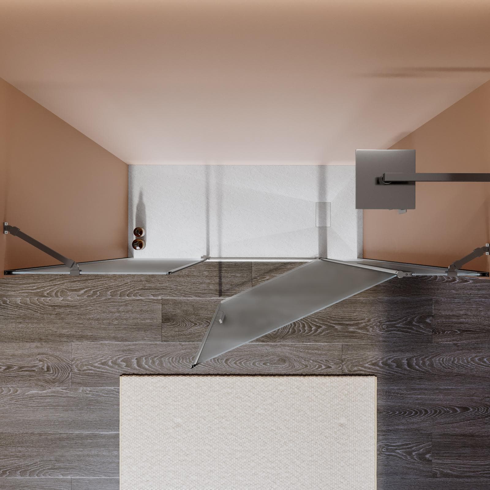 Box doccia nicchia 175cm 35 giunto + 90 battente + 55 fisso opaco 190h - Nilo