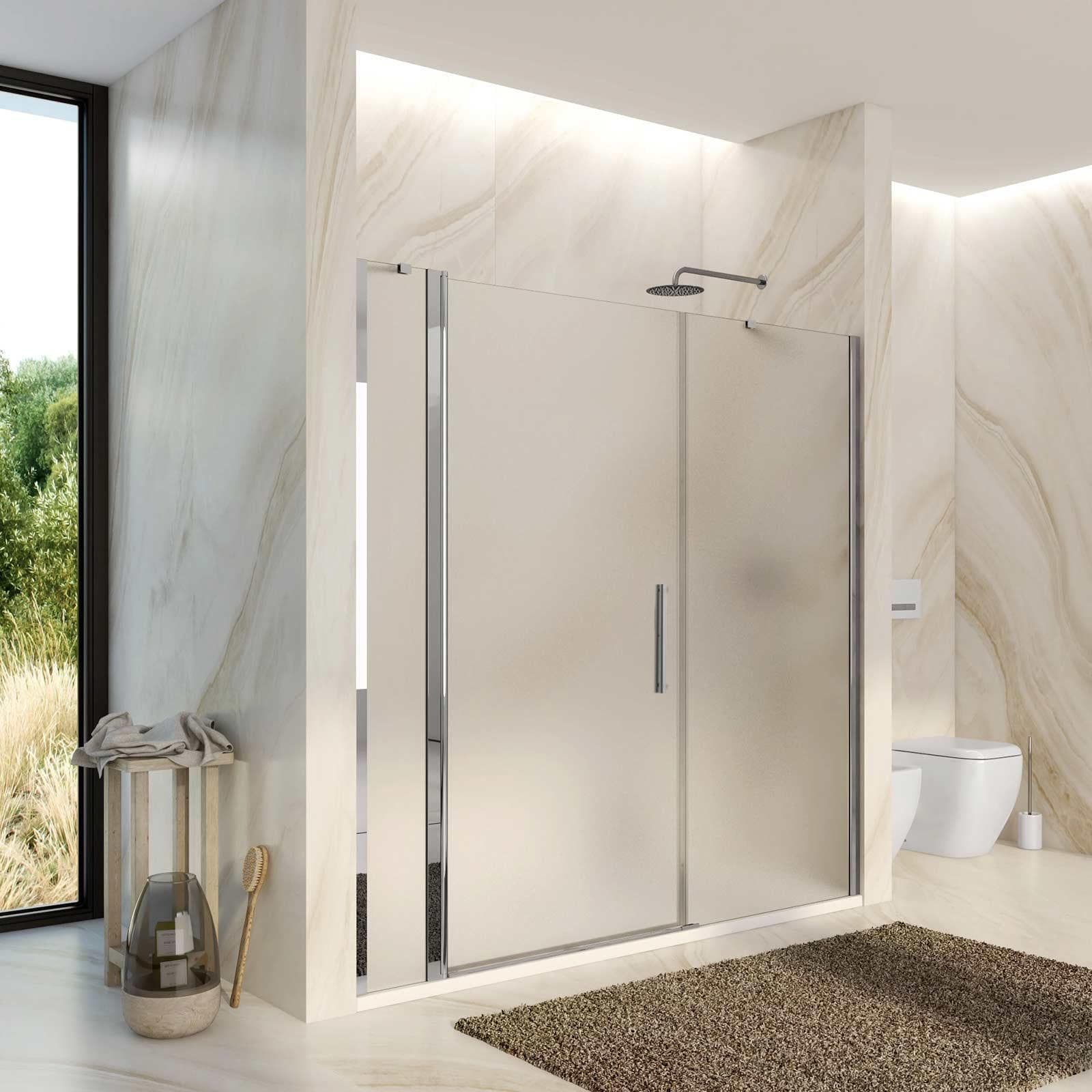 Box doccia nicchia 190cm 20 giunto + 90 battente + 80 fisso opaco 195h - Nilo